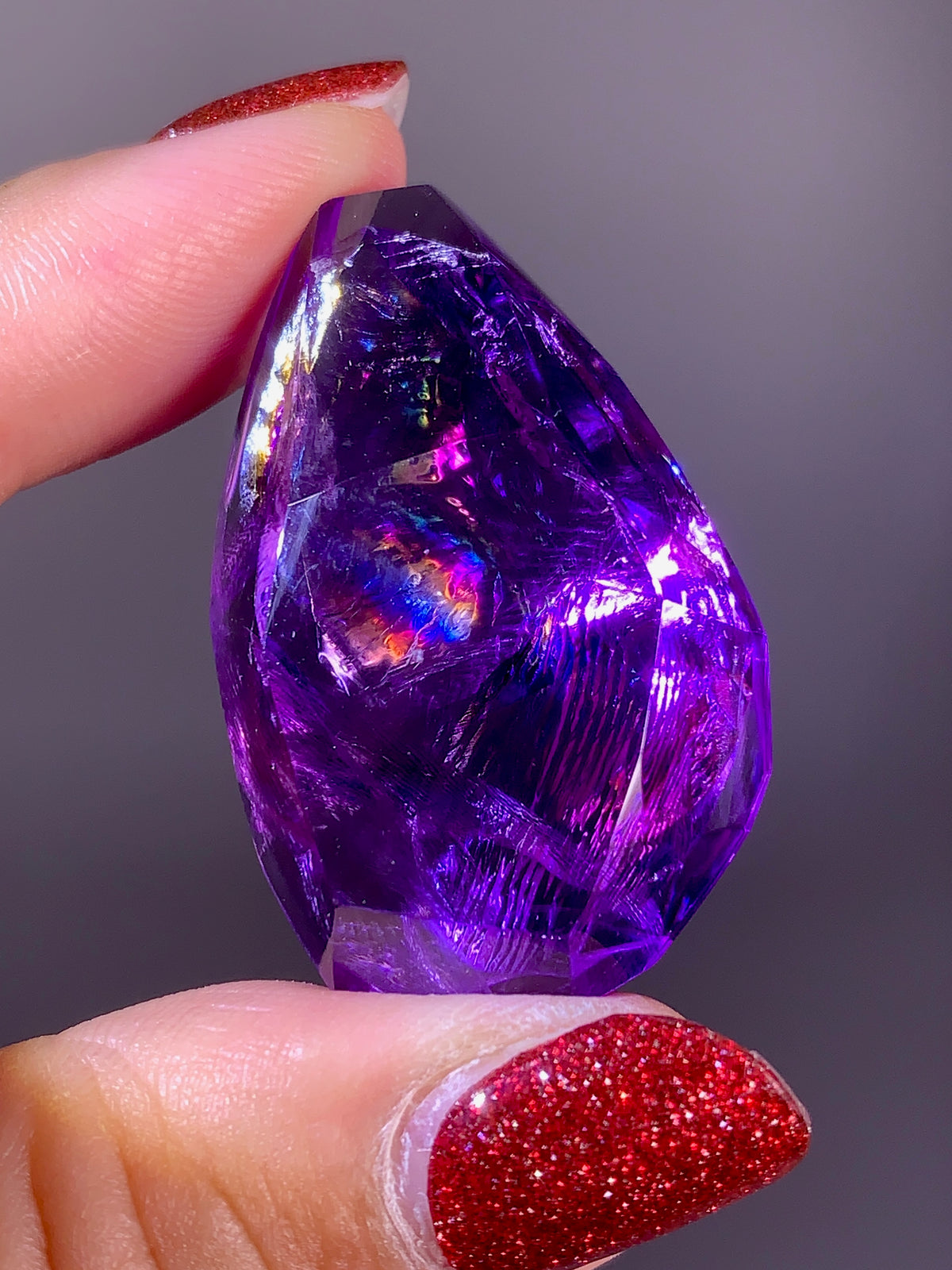 High-Quality Natural Rainbow & God's Fingerprint Amethyst Freeform | Brazil