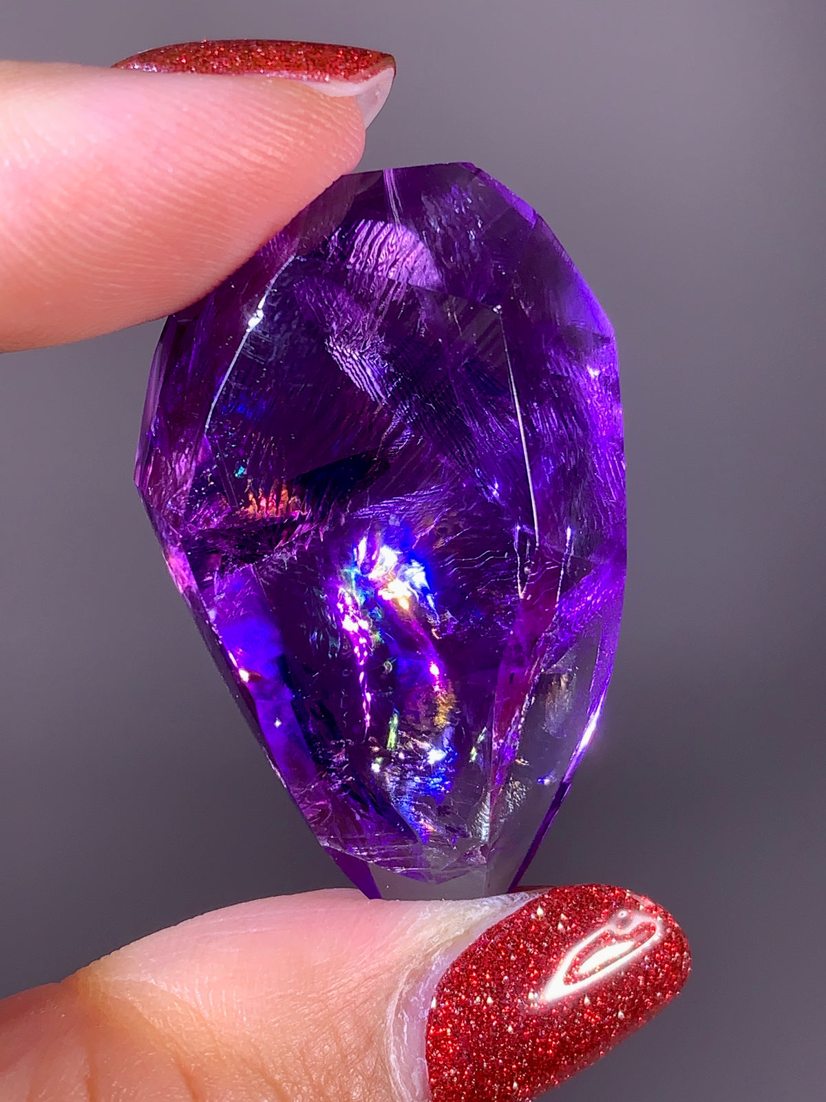 High-Quality Natural Rainbow & God's Fingerprint Amethyst Freeform | Brazil