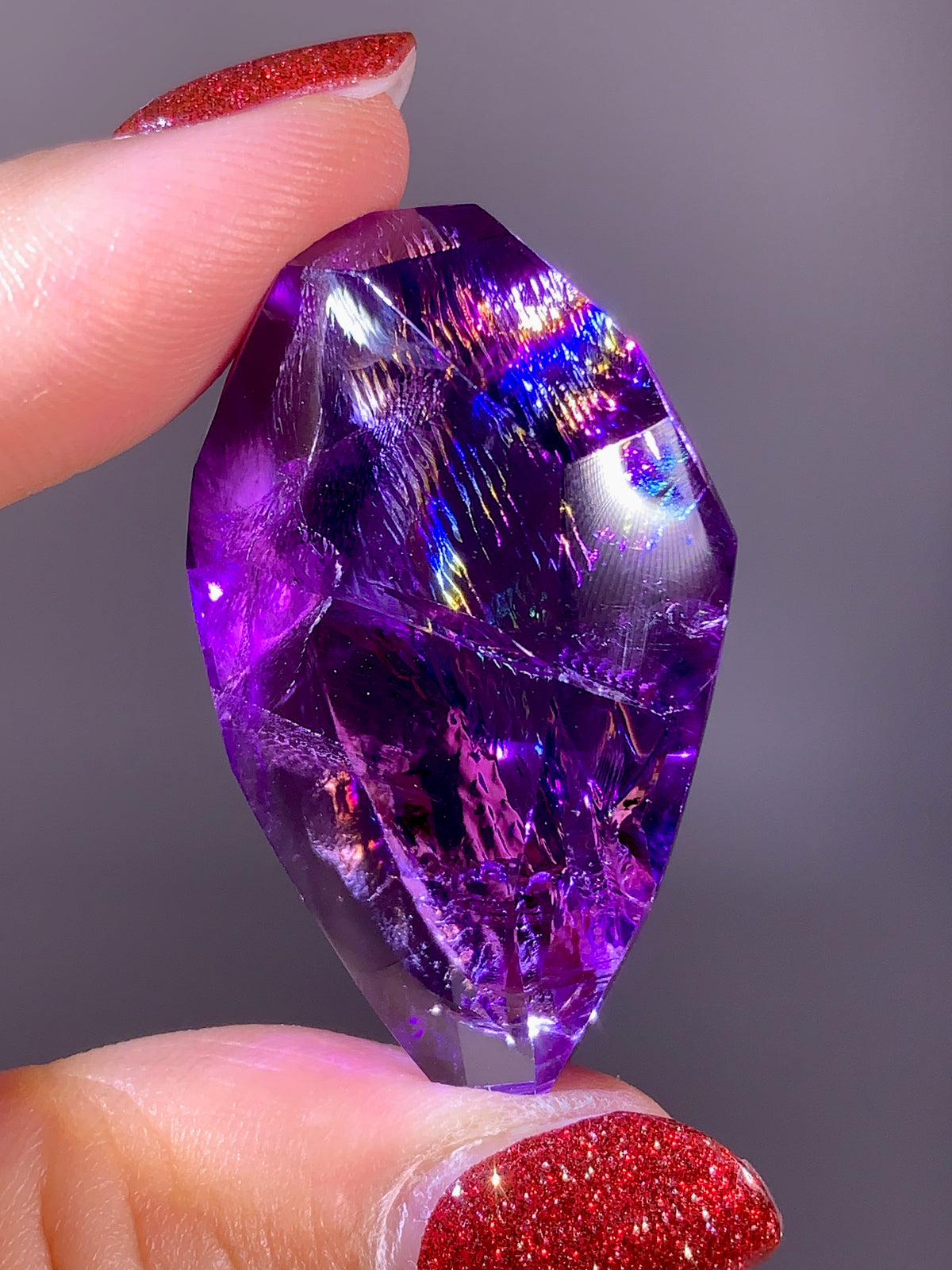 High-Quality Natural Rainbow & God's Fingerprint Amethyst Freeform | Brazil