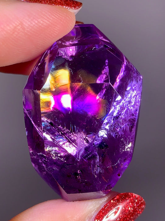 High-Quality Natural Rainbow & God’s Fingerprint Amethyst Freeform | Brazil