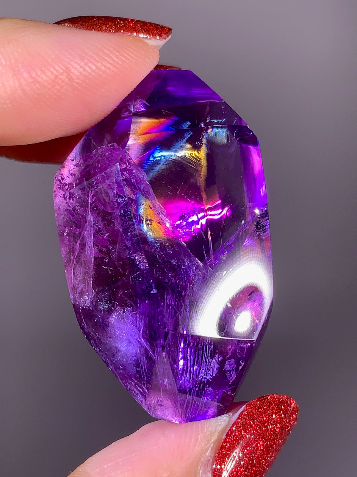 High-Quality Natural Rainbow & God’s Fingerprint Amethyst Freeform | Brazil