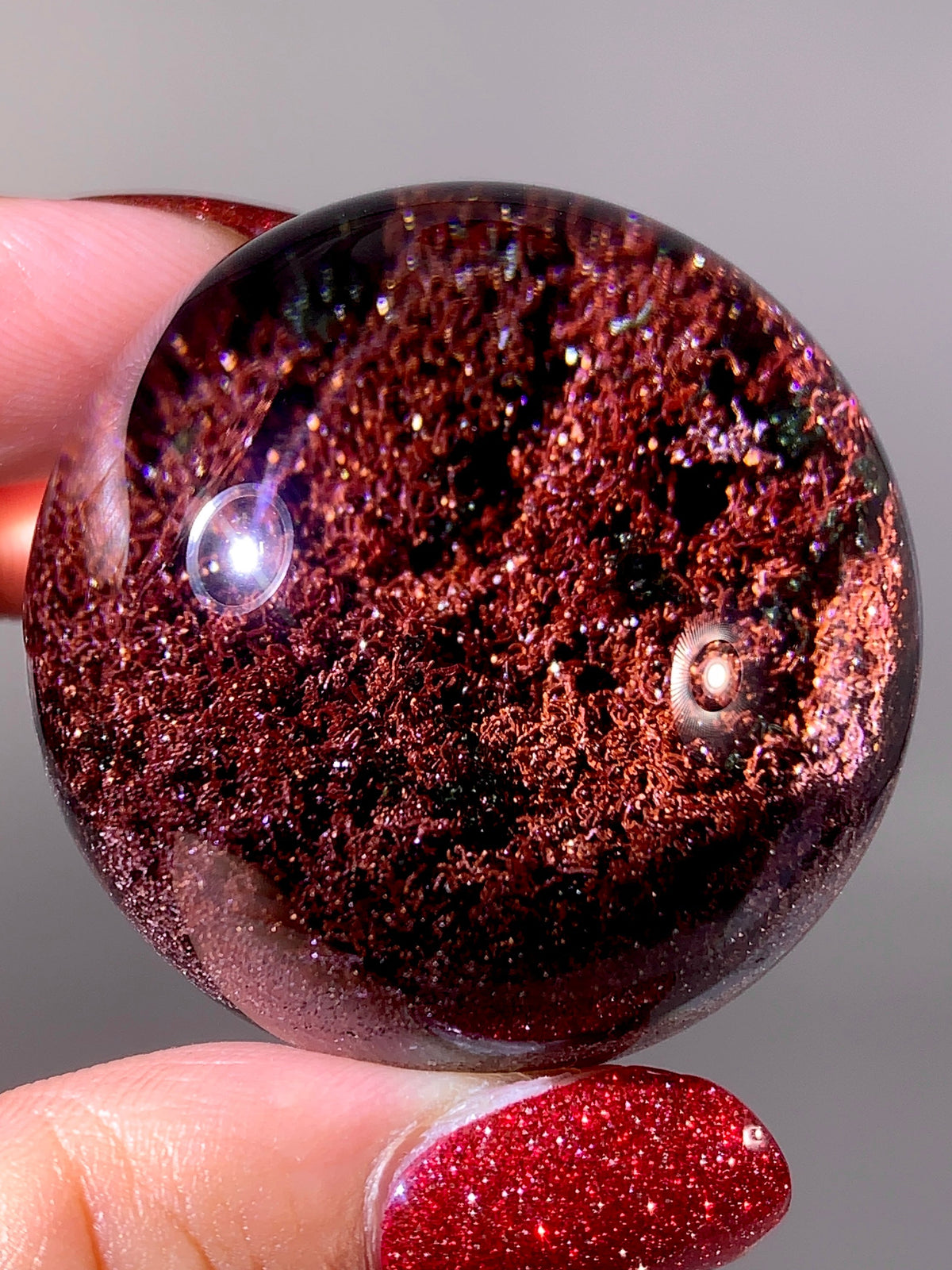 Collector’s Grade Large Red Four Seasons Garden Quartz Sphere | Rare Brazilian Specimen