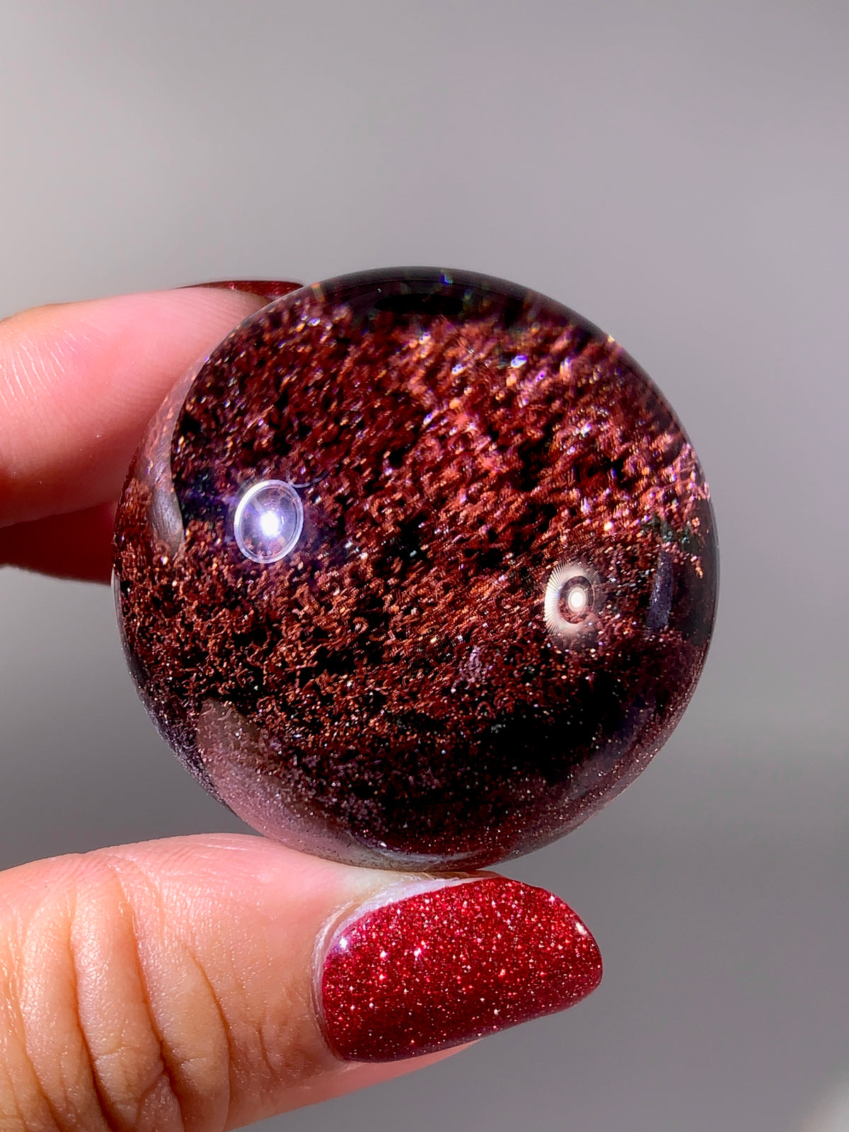 Collector’s Grade Large Red Four Seasons Garden Quartz Sphere | Rare Brazilian Specimen
