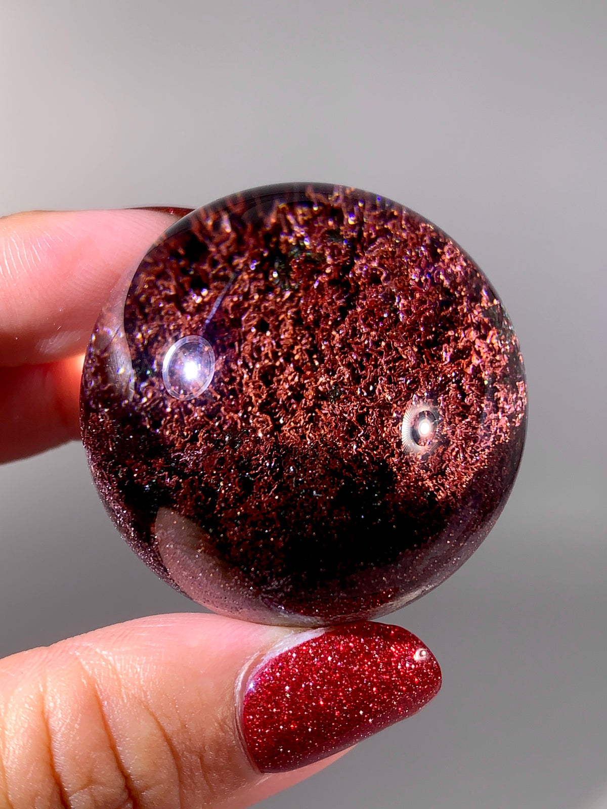 Collector’s Grade Large Red Four Seasons Garden Quartz Sphere | Rare Brazilian Specimen