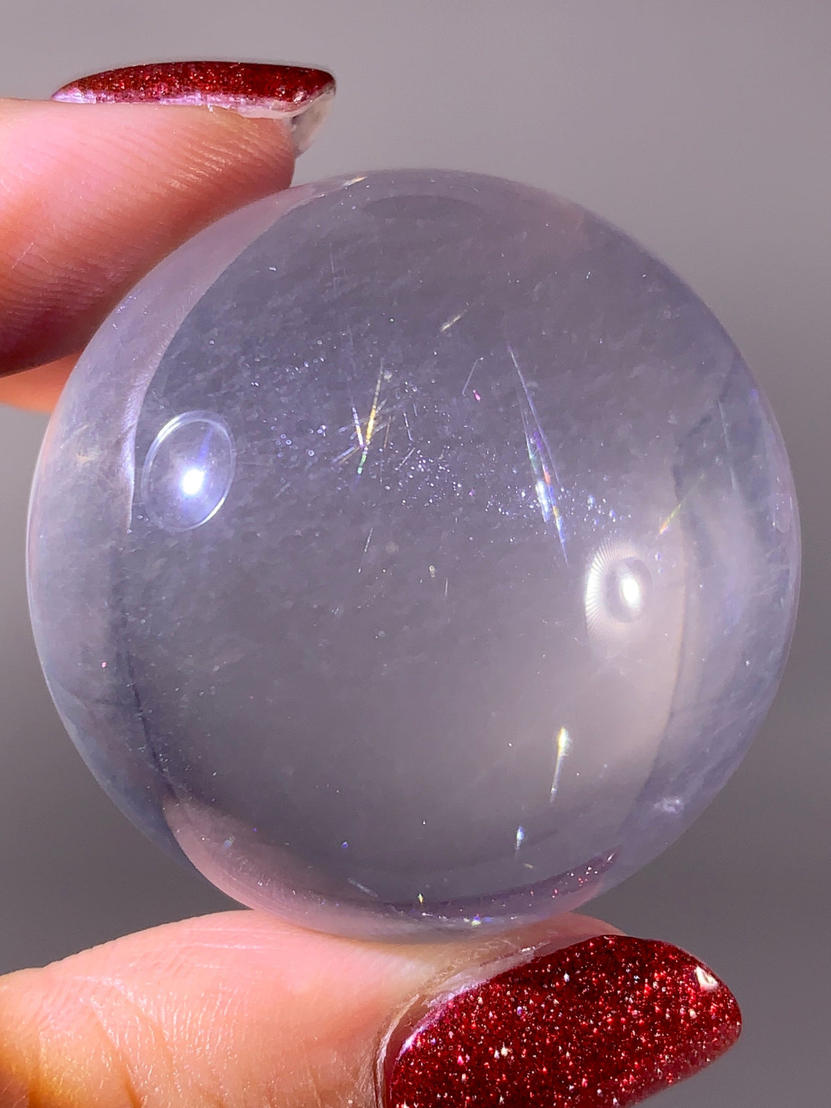 Rare Collector-Grade Girasol Quartz Sphere with Dancing Rutile & Sparkling Mica Inclusions | Mozambique