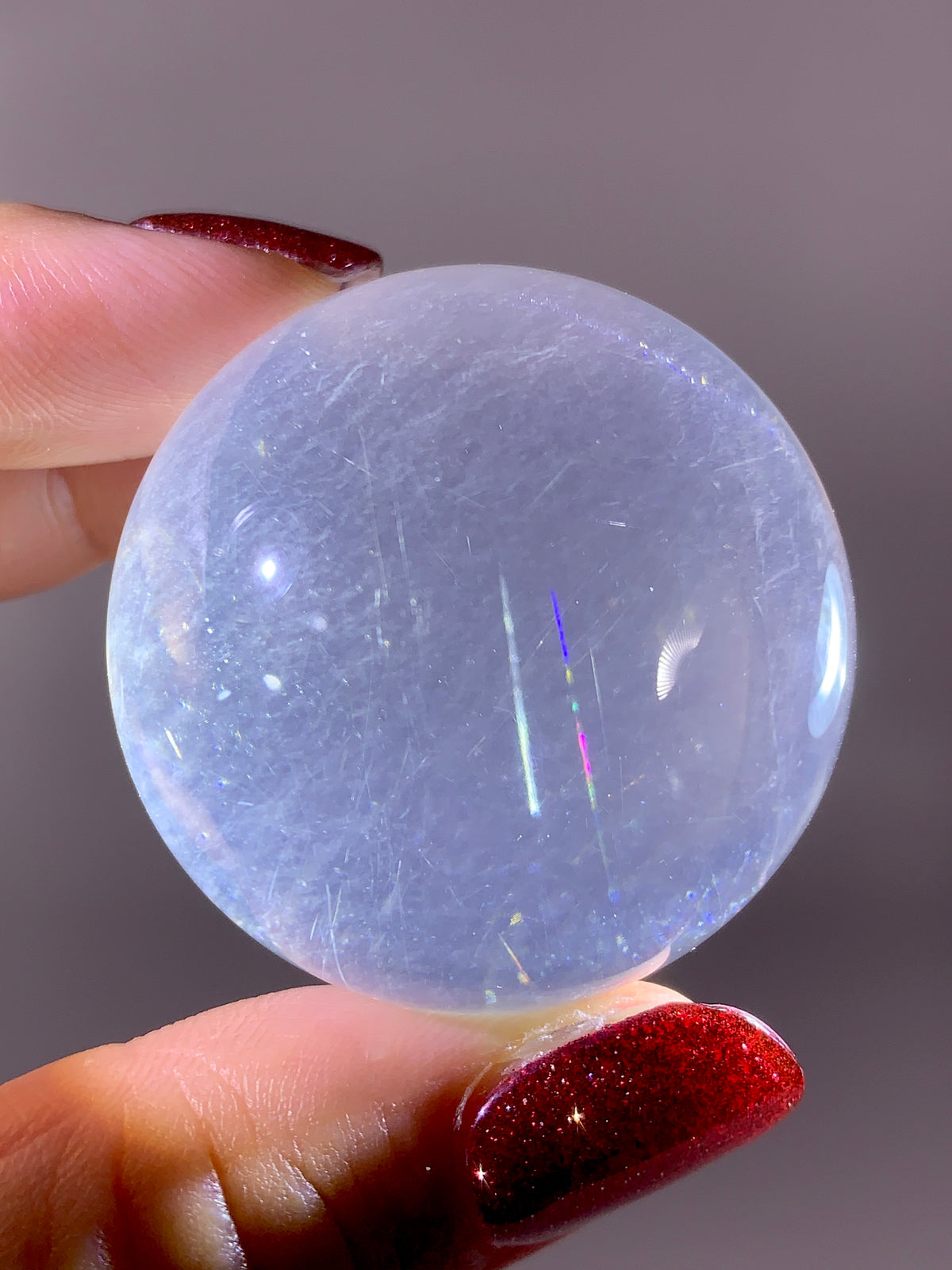 Rare Collector-Grade Girasol Quartz Sphere with Dancing Rutile & Sparkling Mica Inclusions | Mozambique