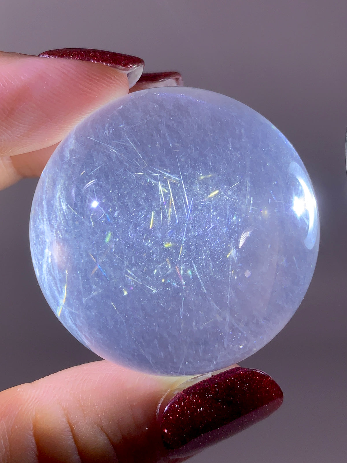 Rare Collector-Grade Girasol Quartz Sphere with Dancing Rutile & Sparkling Mica Inclusions | Mozambique