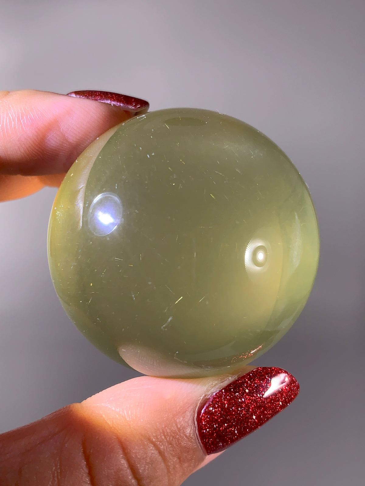 Collector-Grade Natural Citrine Sphere with Dancing Rutile & Sparkling Mica Inclusions | Mozambique Quartz