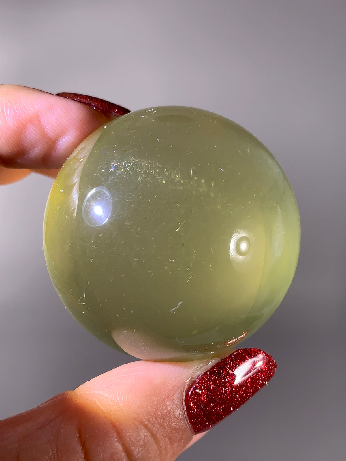 Collector-Grade Natural Citrine Sphere with Dancing Rutile & Sparkling Mica Inclusions | Mozambique Quartz