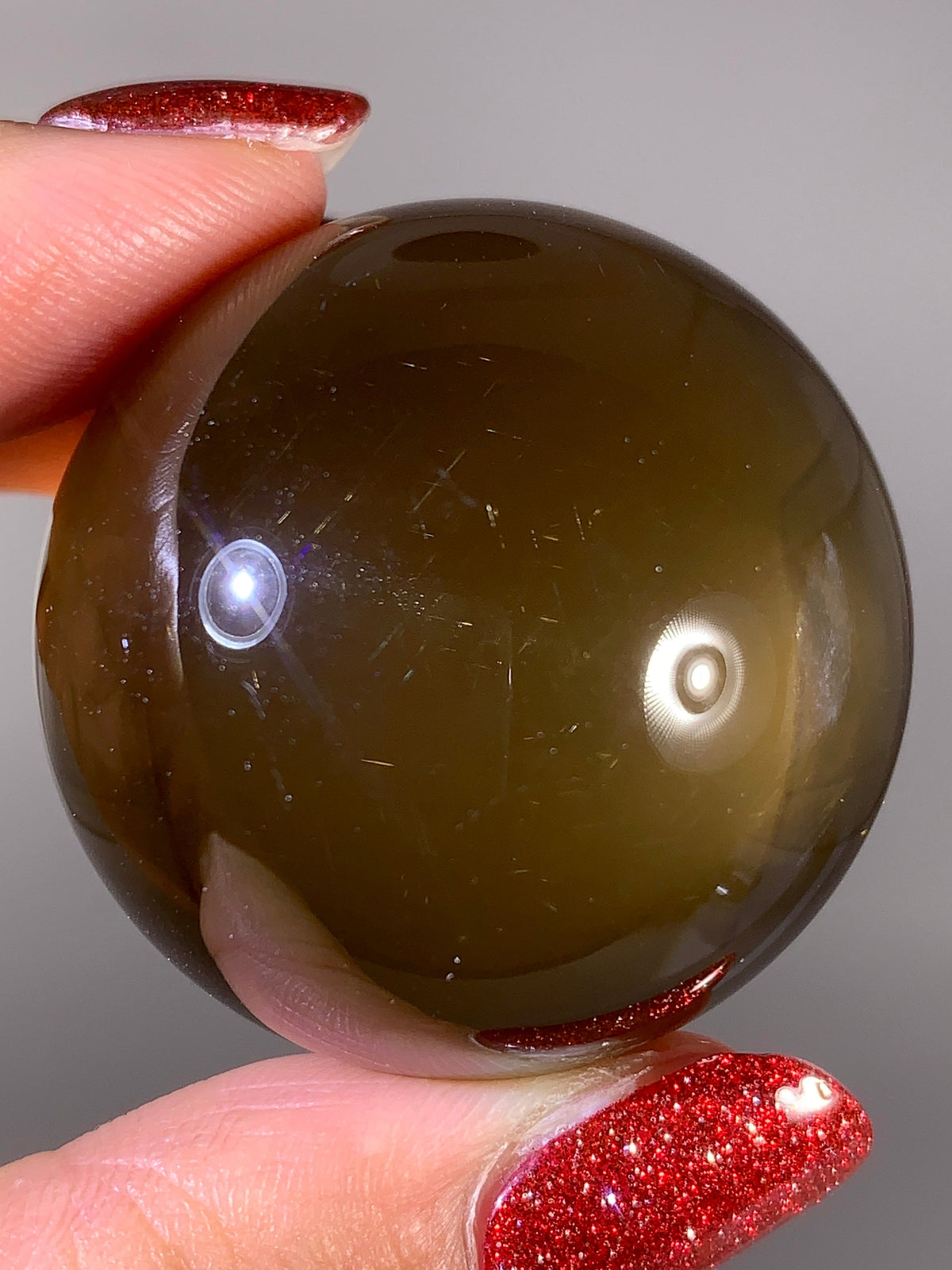 Collector-Grade Natural Citrine Sphere with Dancing Rutile & Sparkling Mica Inclusions | Brazilian Quartz