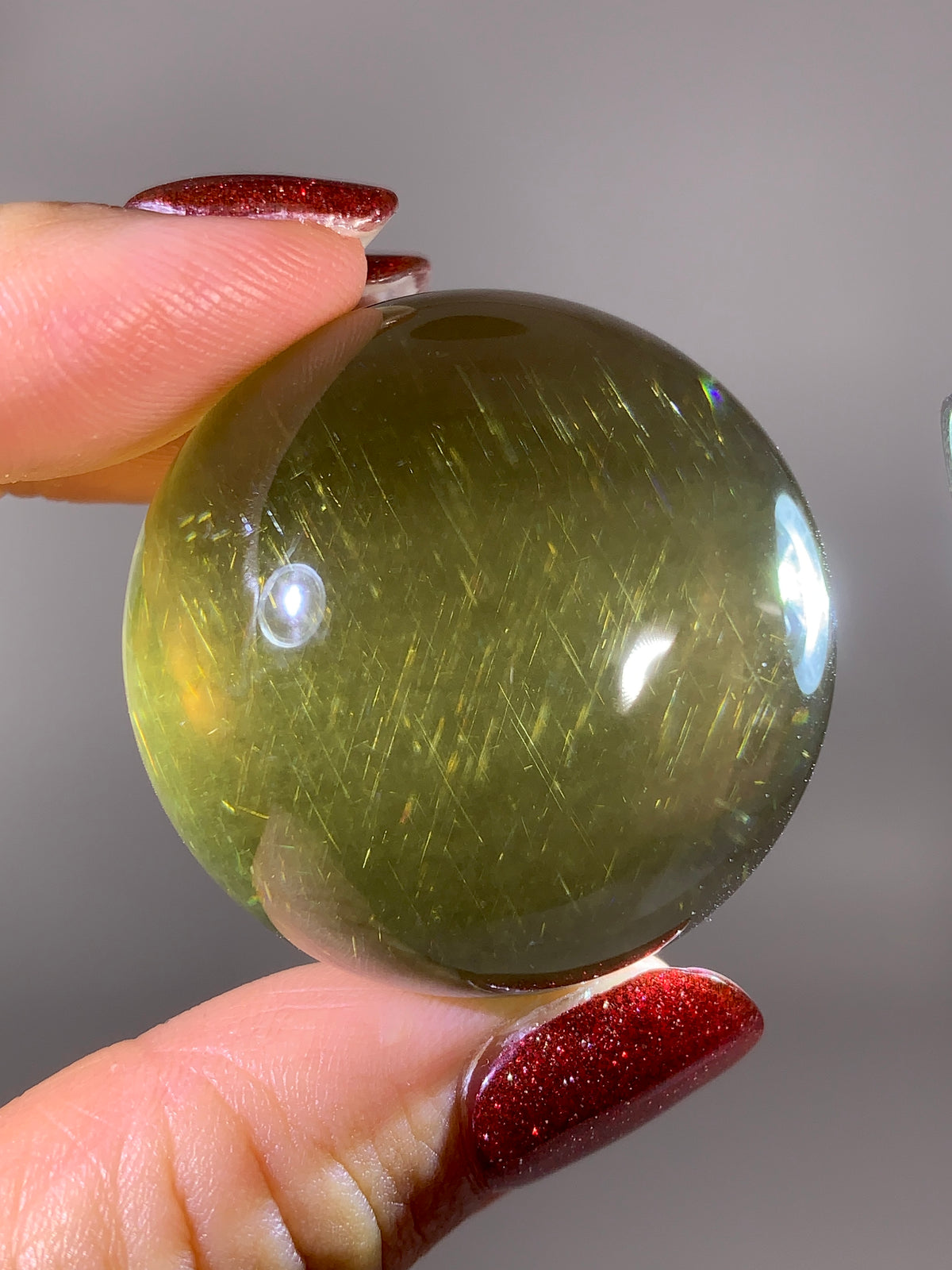 Collector-Grade Natural Citrine Sphere with Dancing Rutile & Sparkling Mica Inclusions | Brazilian Quartz