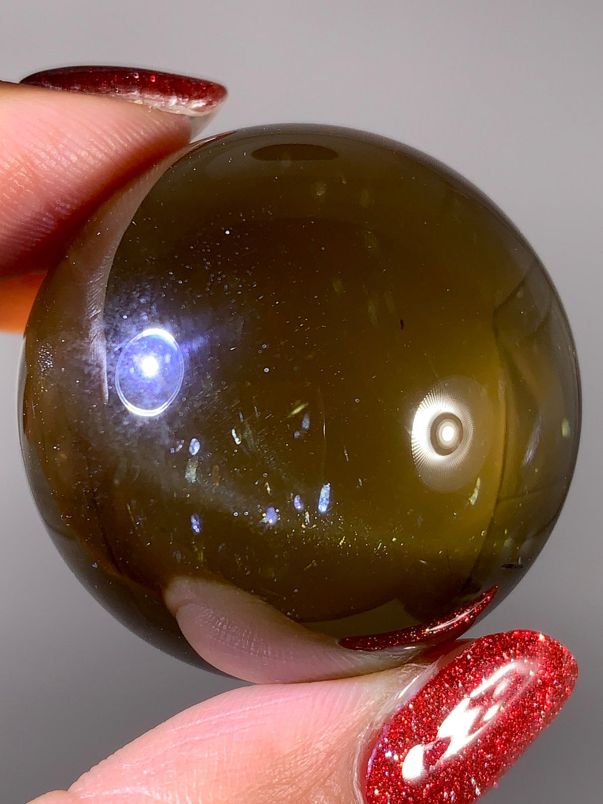 Collector-Grade Natural Citrine Sphere with Dancing Rutile & Sparkling Mica Inclusions | Brazilian Quartz