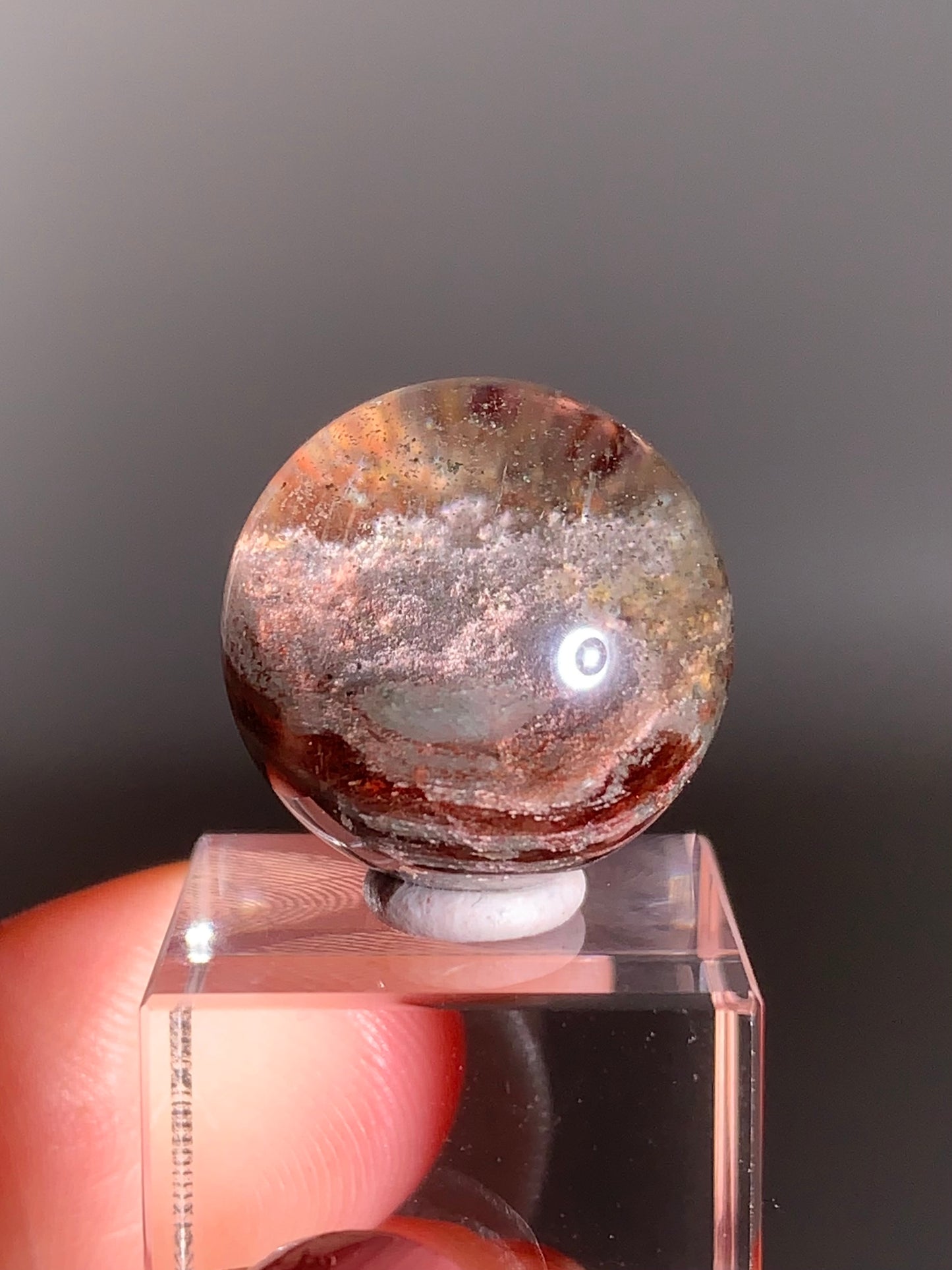 Garden Quartz Sphere from Zambia with Beautiful Internal Landscapes