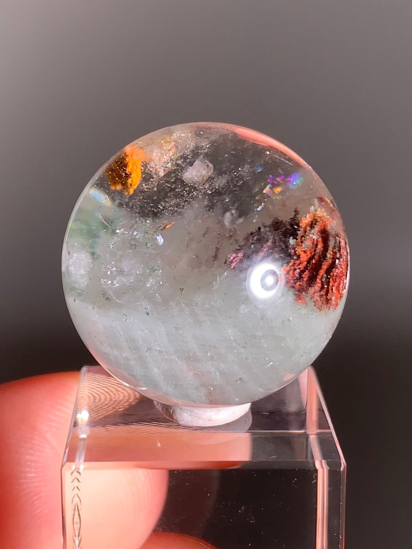 Garden Quartz Sphere from Zambia with Manifestation Cluster & Beautiful Internal Landscapes
