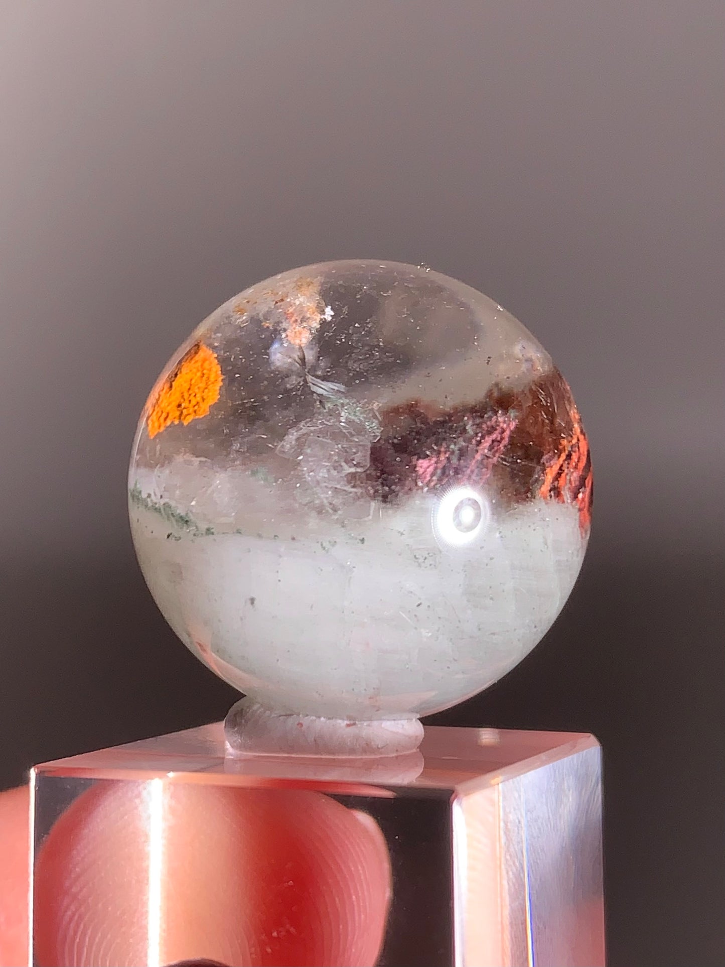 Garden Quartz Sphere from Zambia with Manifestation Cluster & Beautiful Internal Landscapes