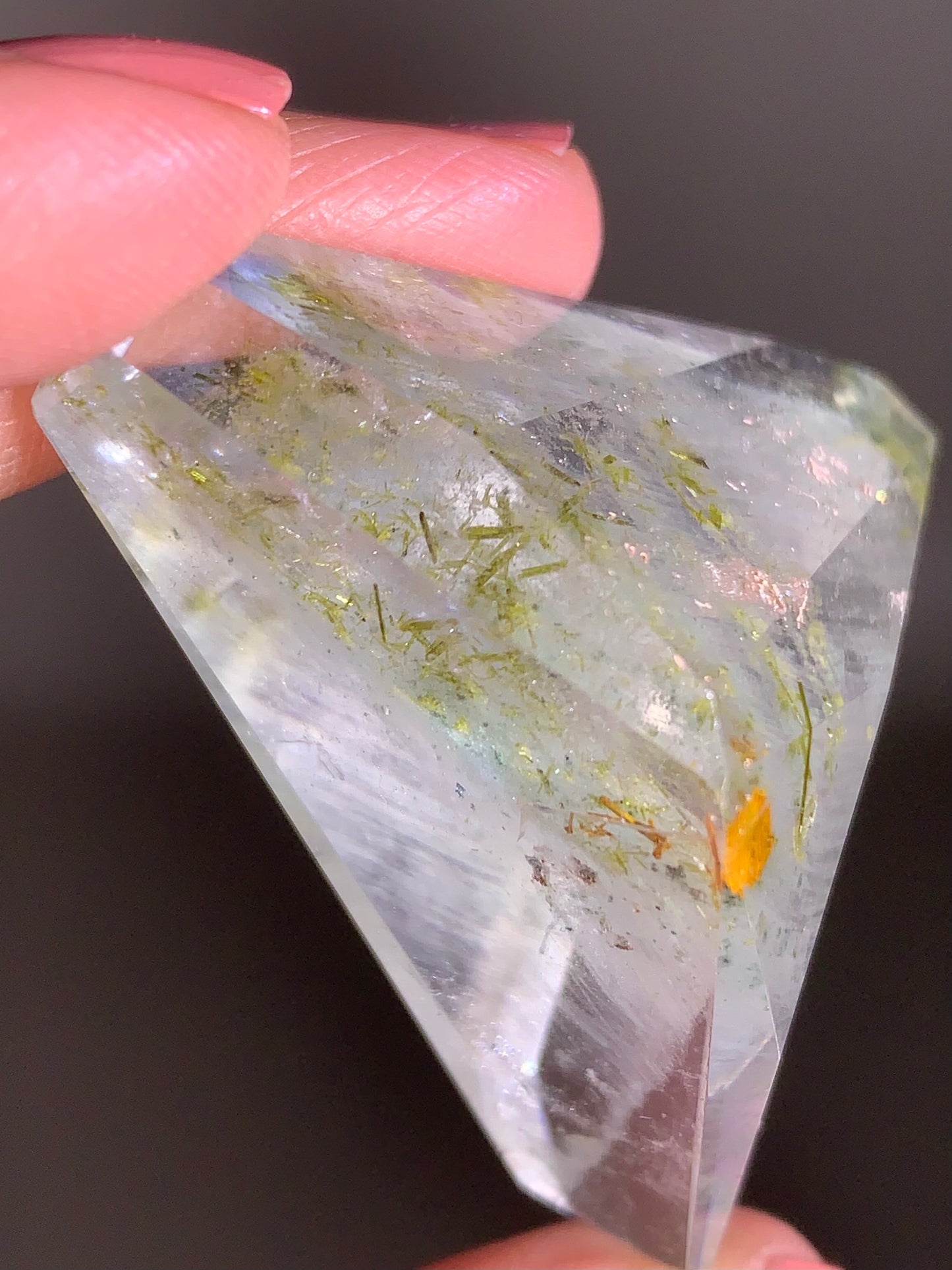 Green Amphibole Garden Quartz from Zambia with Epidote & Tourmaline Inclusions