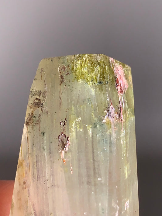 Green Amphibole Garden Quartz from Zambia with Epidote & Tourmaline Inclusions