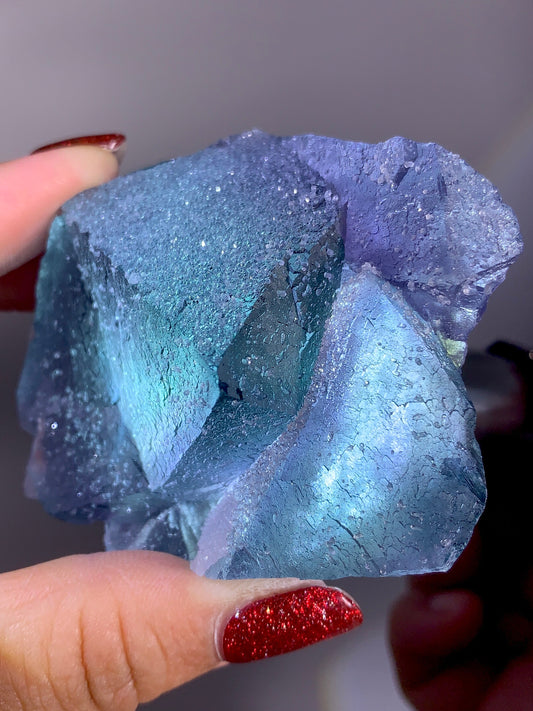 Sparkling Blue Sugar Fluorite Mineral Specimen | Zhejiang, China