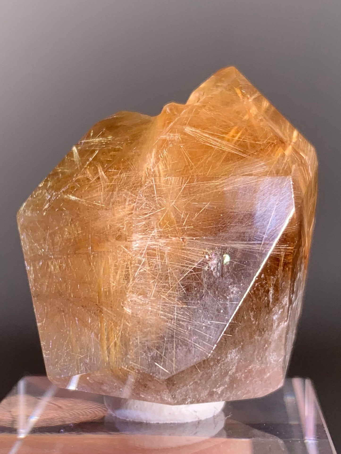 Gold Rutile Polished Quartz Cluster from Brazil