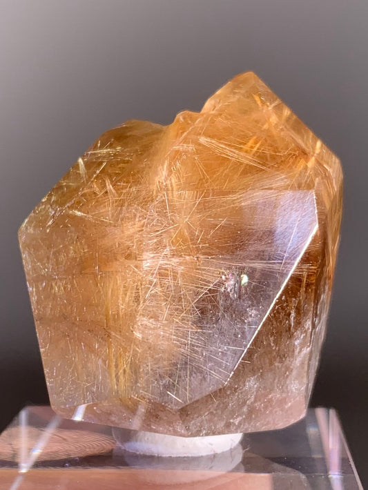 Gold Rutile Polished Quartz Cluster from Brazil
