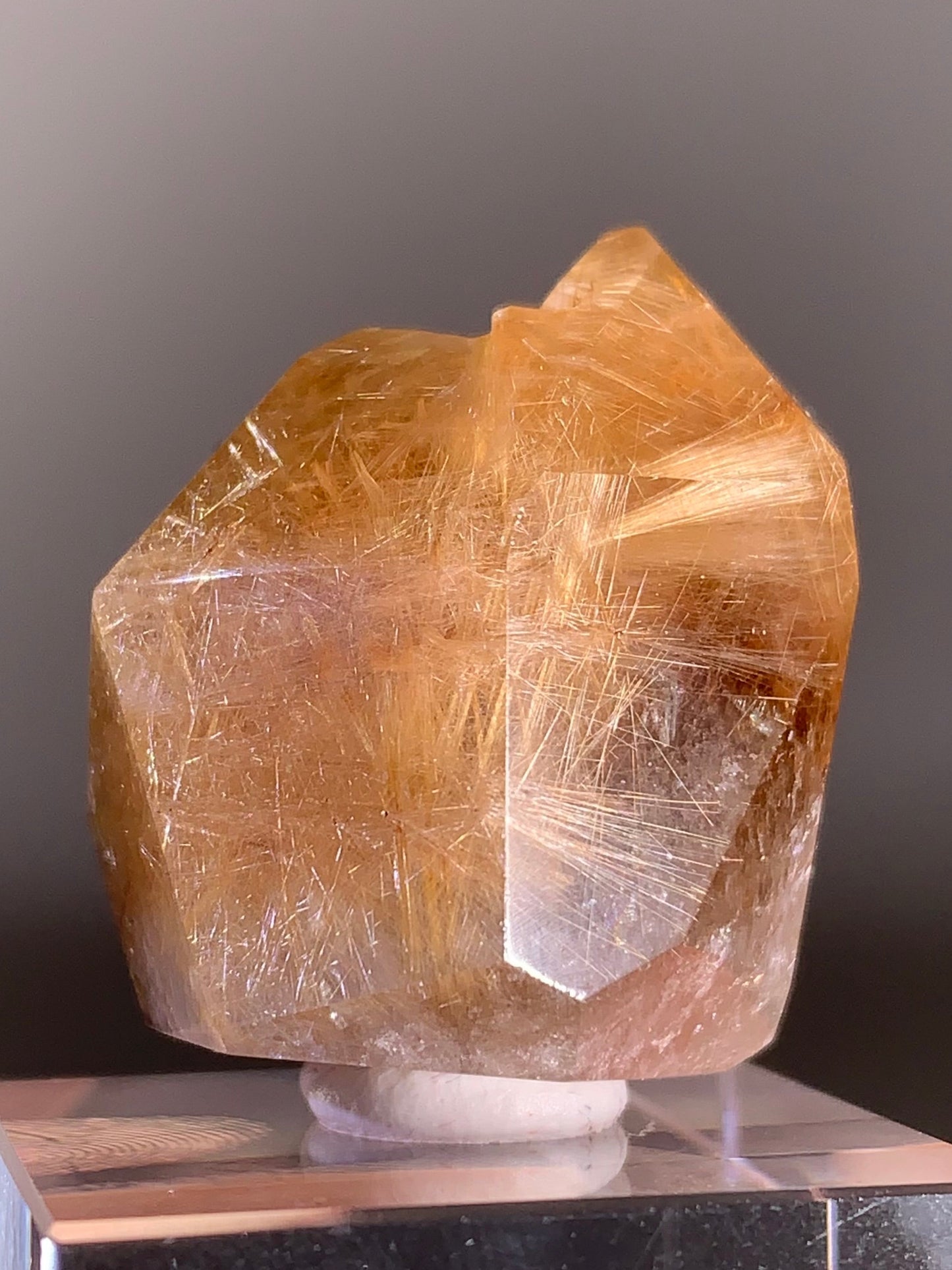 Gold Rutile Polished Quartz Cluster from Brazil
