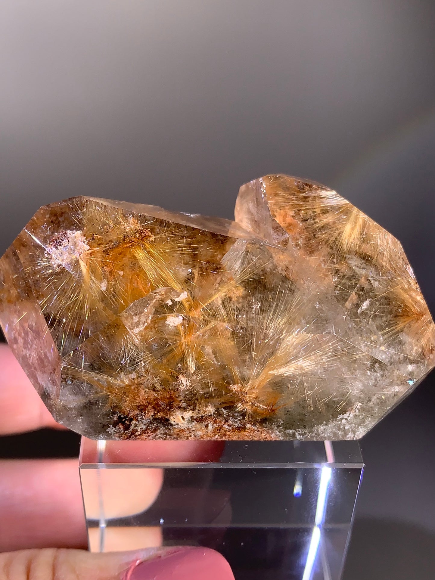 Collector's pieaceCollector’s Piece Gold Flower Rutile Quartz Polished Freeform with Garden Inclusions from Brazil