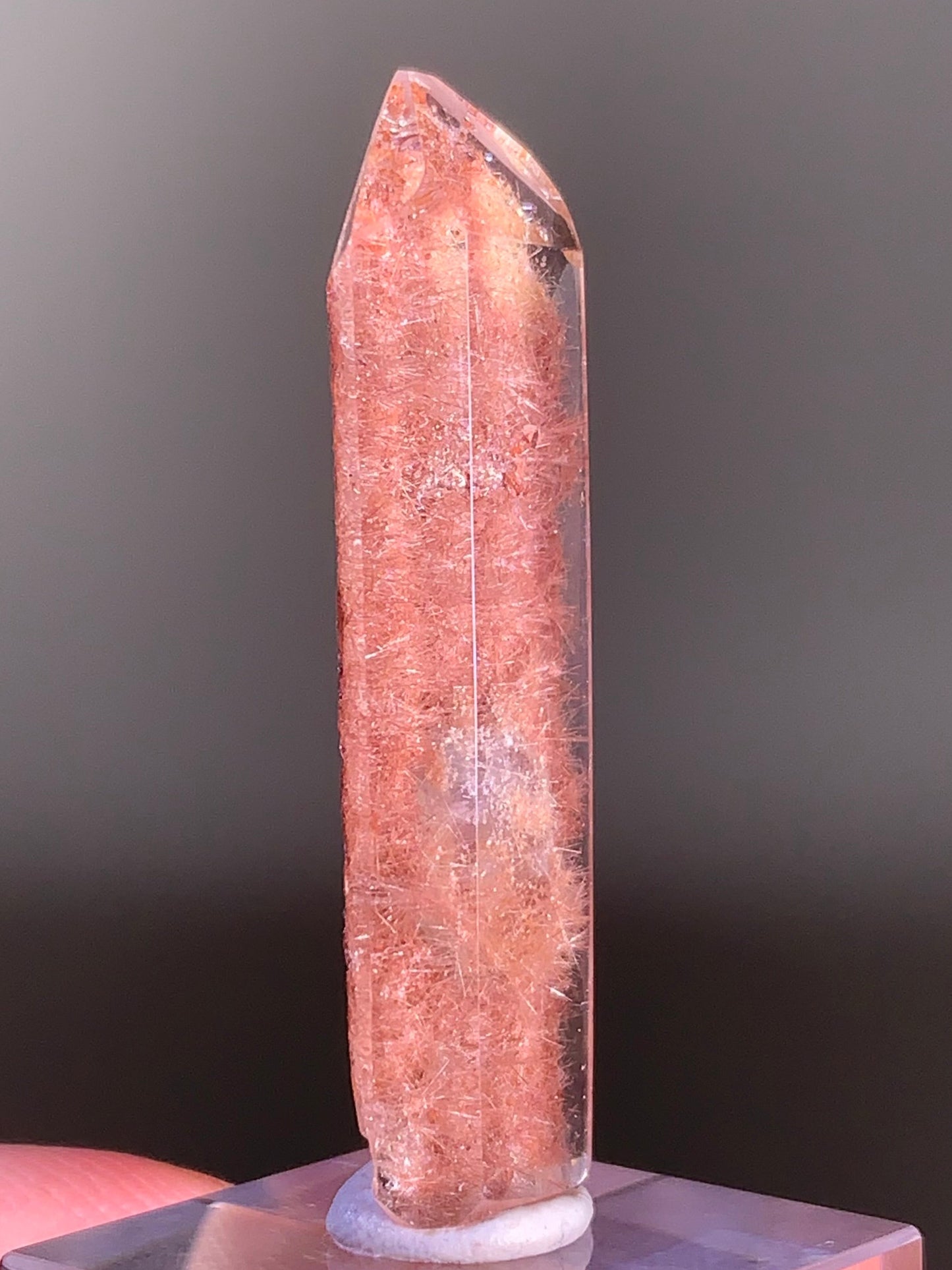 High-Quality Pink Rutile Quartz with Manifestation Cluster from Brazil