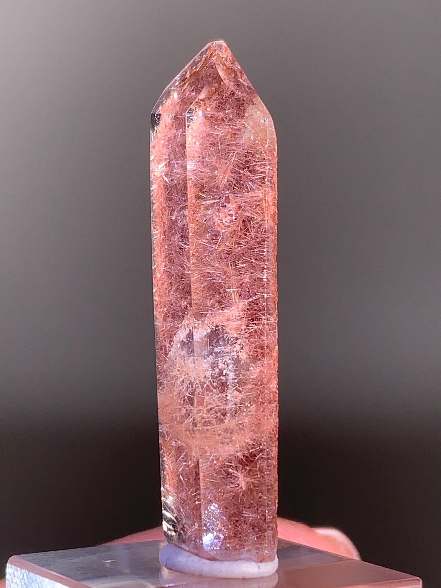 High-Quality Pink Rutile Quartz with Manifestation Cluster from Brazil