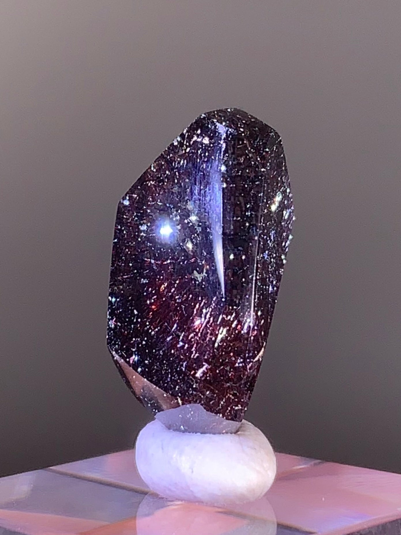 High-Quality Dark Super Seven Polished Freeform Crystal