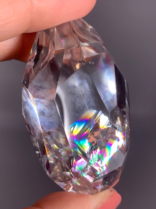 High-Quality Clear Quartz Polished Freeform from Brazil with Natural Rainbows
