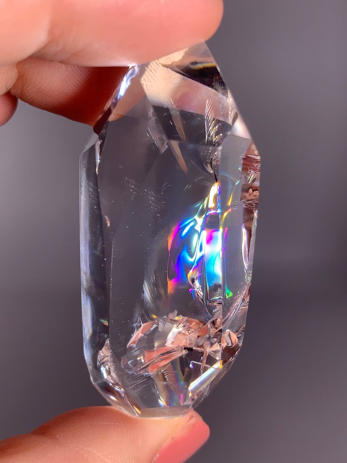 High-Quality Clear Quartz from Brazil with Natural Rainbows