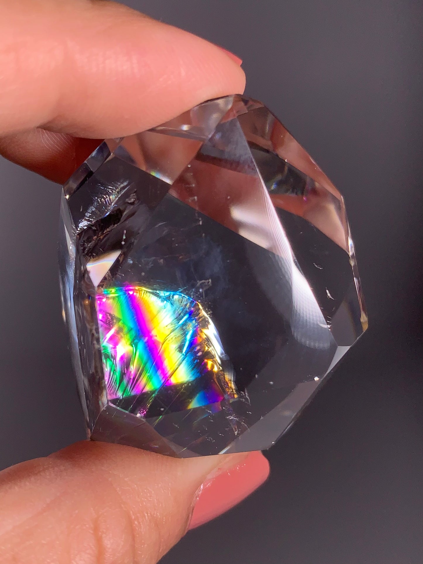 High-Quality Clear Quartz Polished Freeform from Brazil with Natural Rainbows