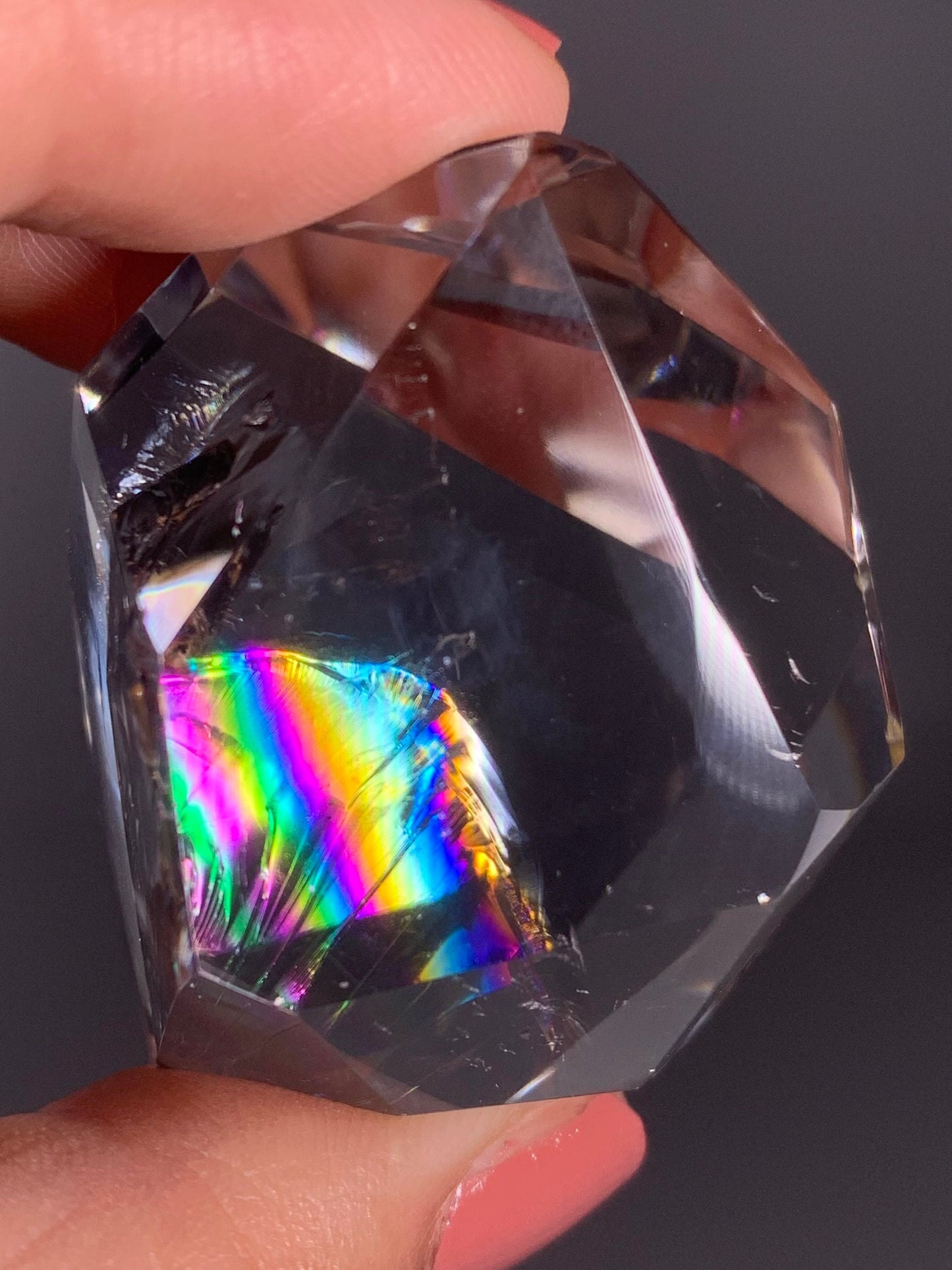 High-Quality Clear Quartz Polished Freeform from Brazil with Natural Rainbows