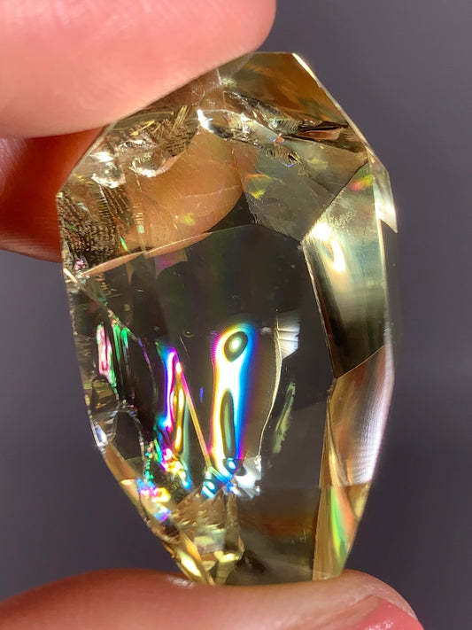 High-Quality Citrine Quartz Polisihed Self-Stand from Brazil with Natural Rainbows