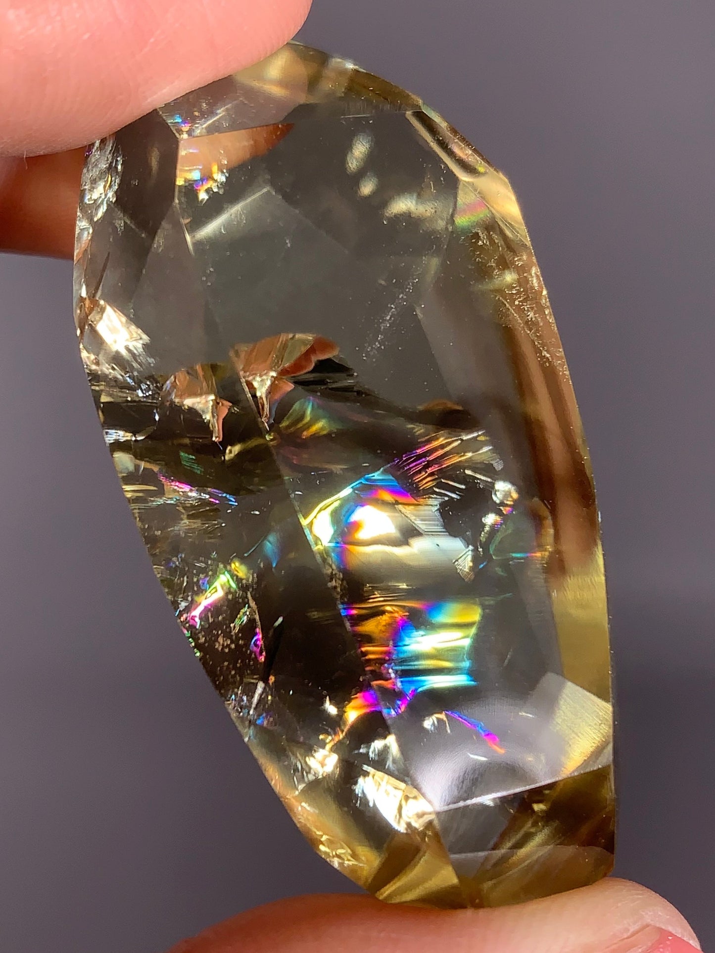 High-Quality Citrine Quartz Polished Freeform from Brazil with Natural Rainbows