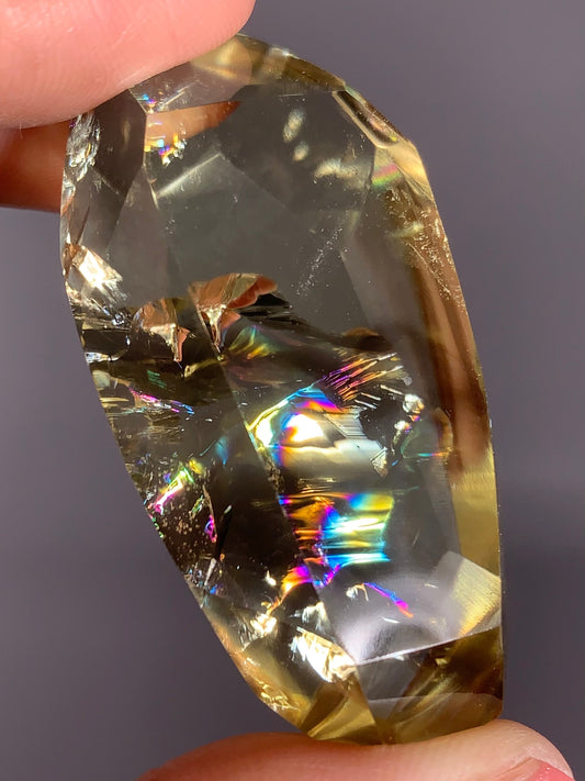 High-Quality Citrine Quartz Polished Freeform from Brazil with Natural Rainbows