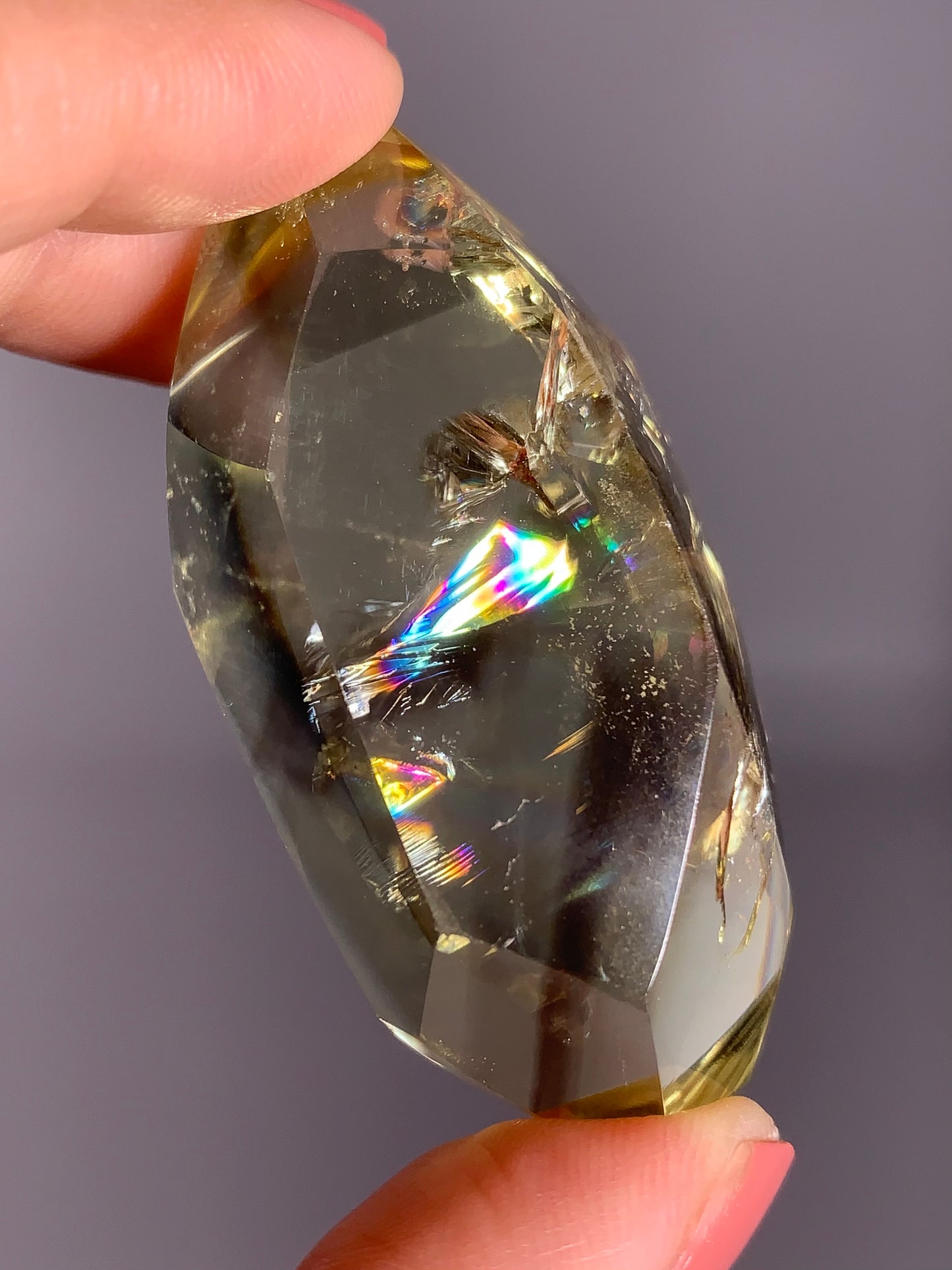 High-Quality Citrine Quartz Polished Freeform from Brazil with Natural Rainbows