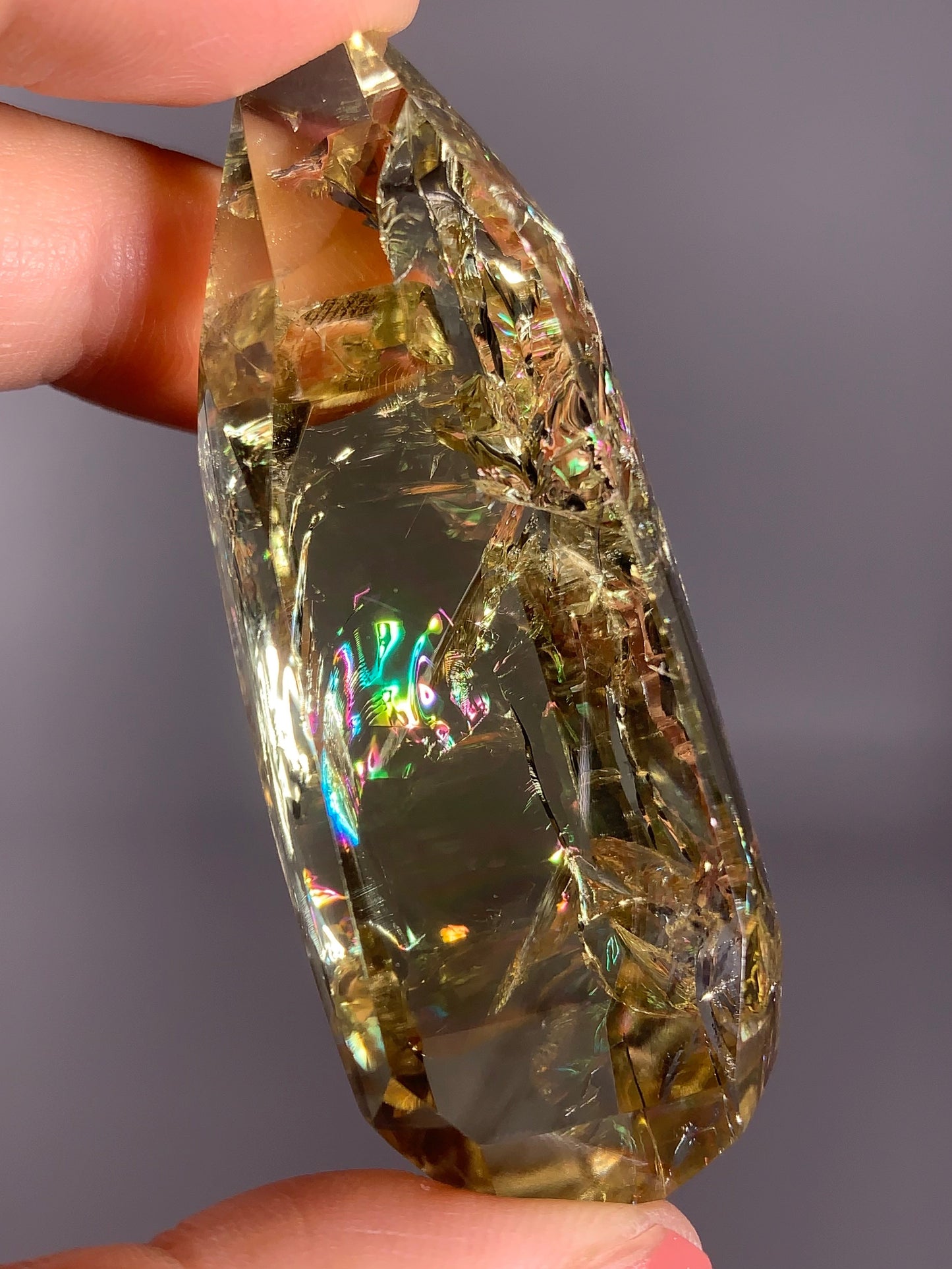 High-Quality Citrine Quartz from Brazil with Natural Rainbows