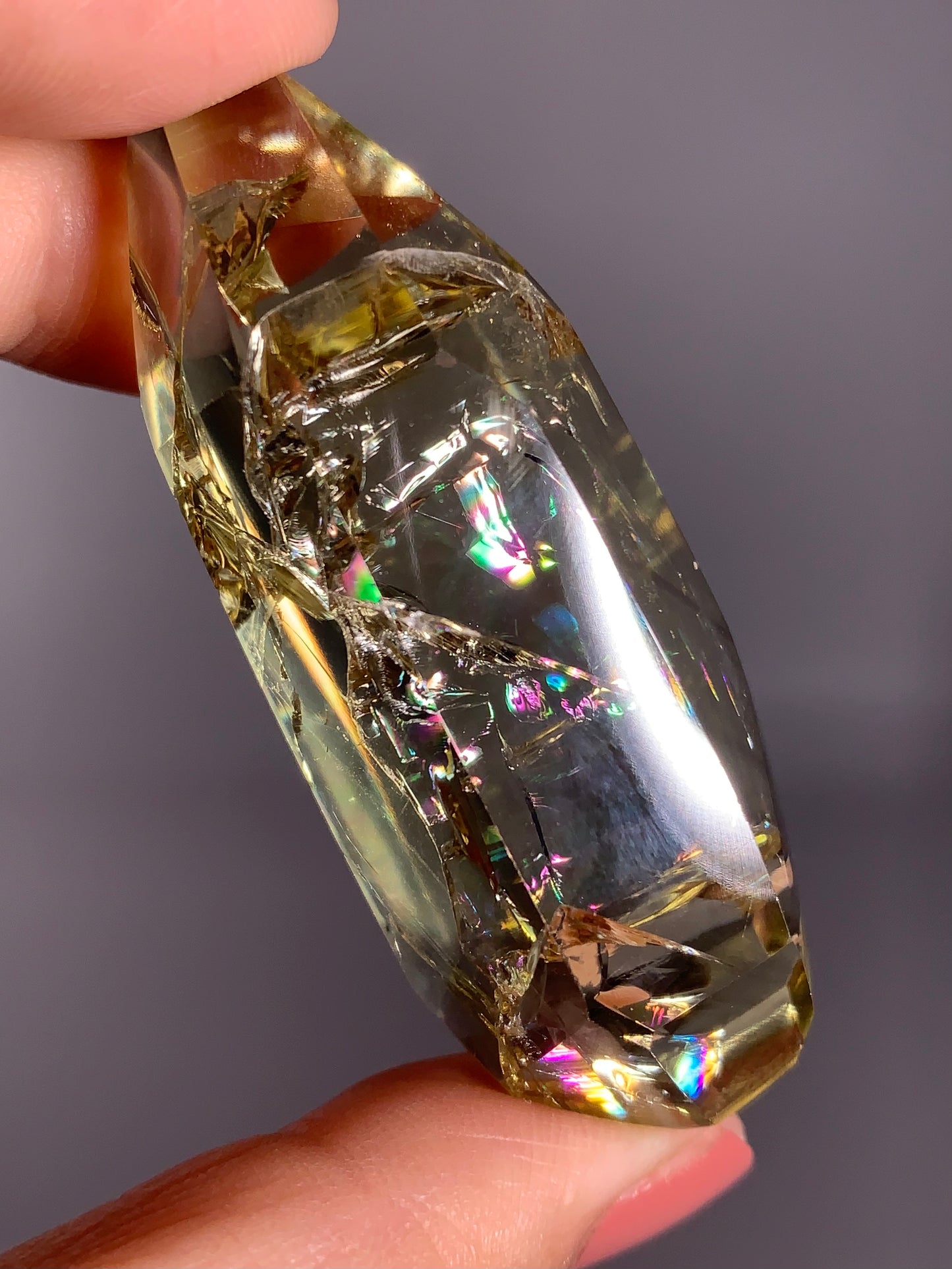 High-Quality Citrine Quartz from Brazil with Natural Rainbows