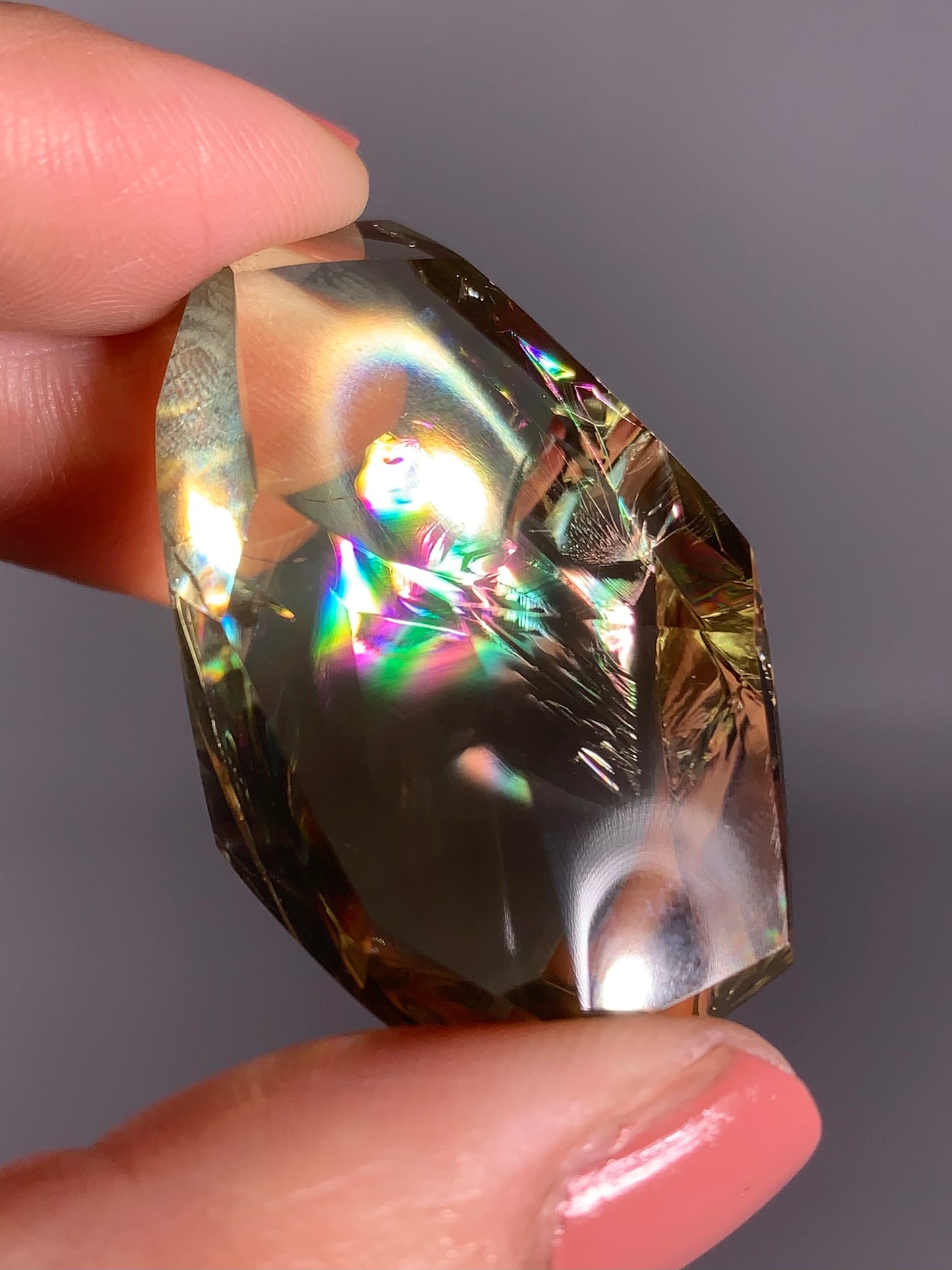 High-Quality Citrine Quartz Polished Freeform from Brazil with Natural Rainbows