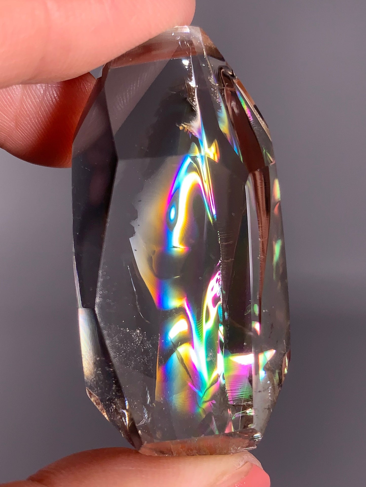 High-Quality Clear Quartz Polished Freeform from Brazil with Natural Rainbows
