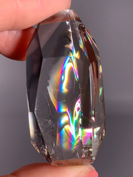 High-Quality Clear Quartz Polished Freeform from Brazil with Natural Rainbows