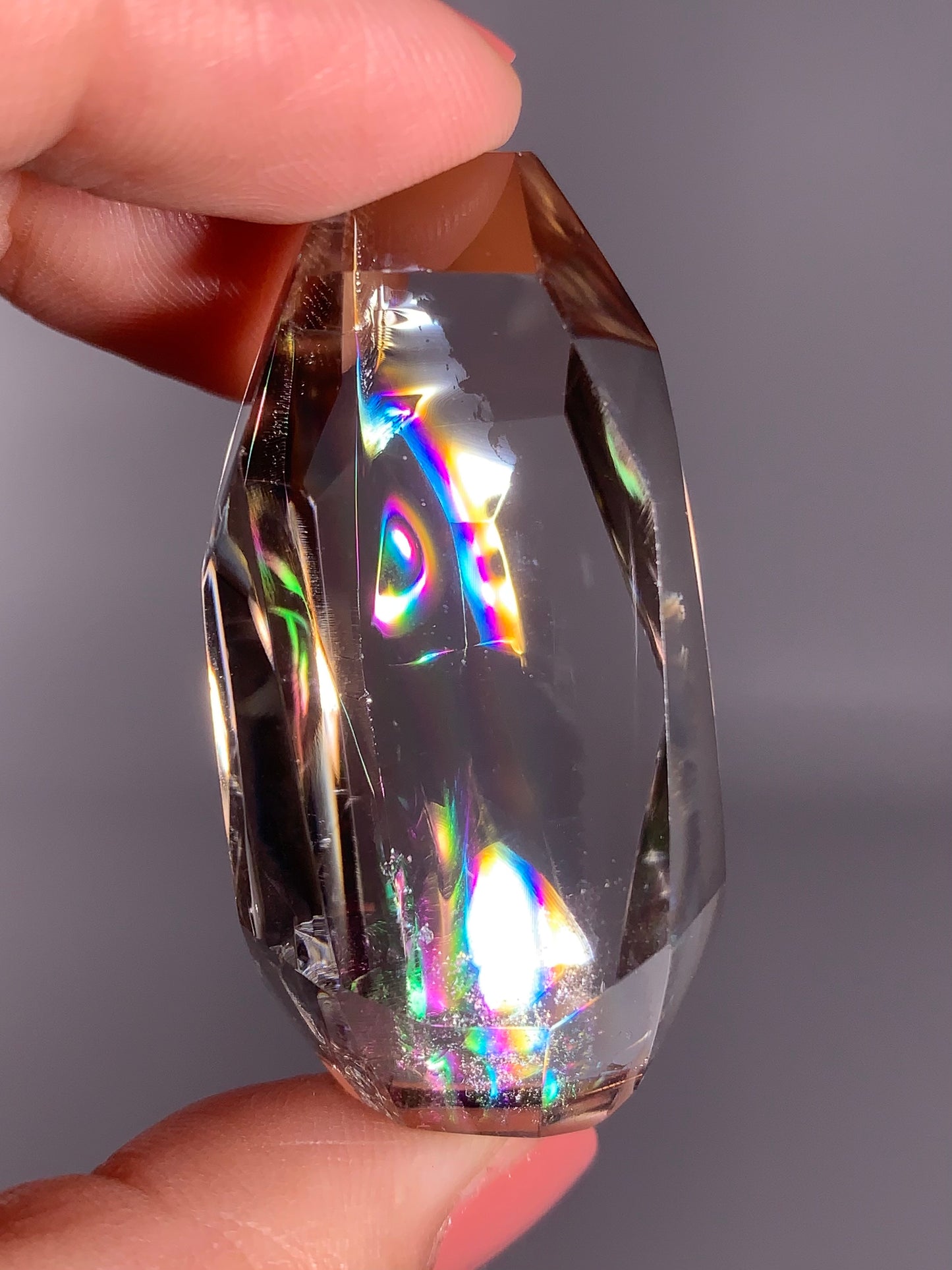 High-Quality Clear Quartz Polished Freeform from Brazil with Natural Rainbows