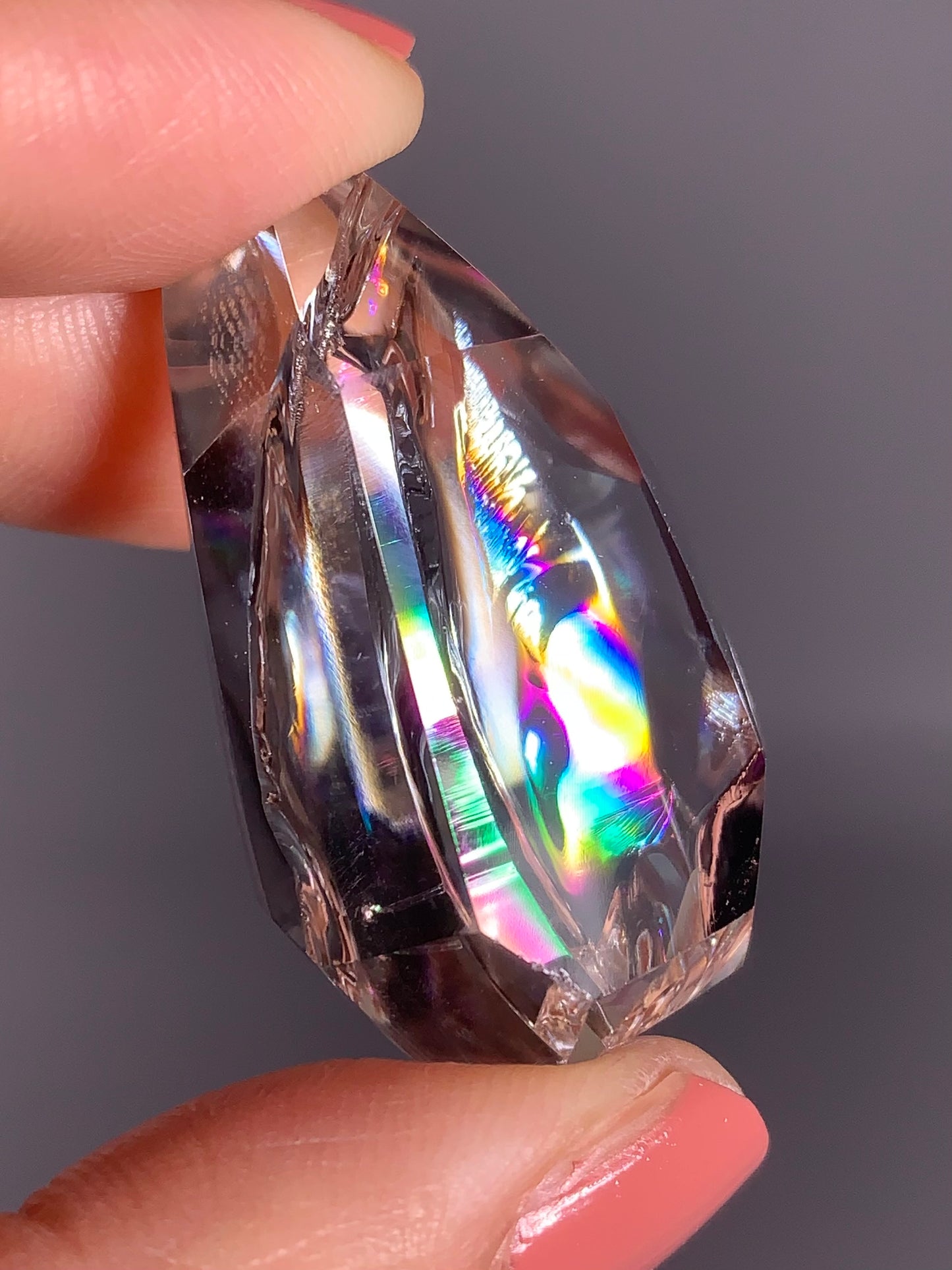 High-Quality Clear Quartz Polished Freeform from Brazil with Natural Rainbows