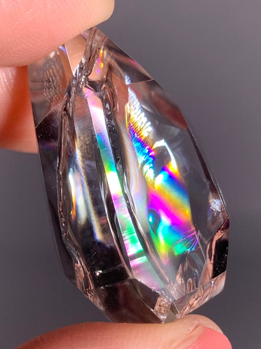 High-Quality Clear Quartz Polished Freeform from Brazil with Natural Rainbows