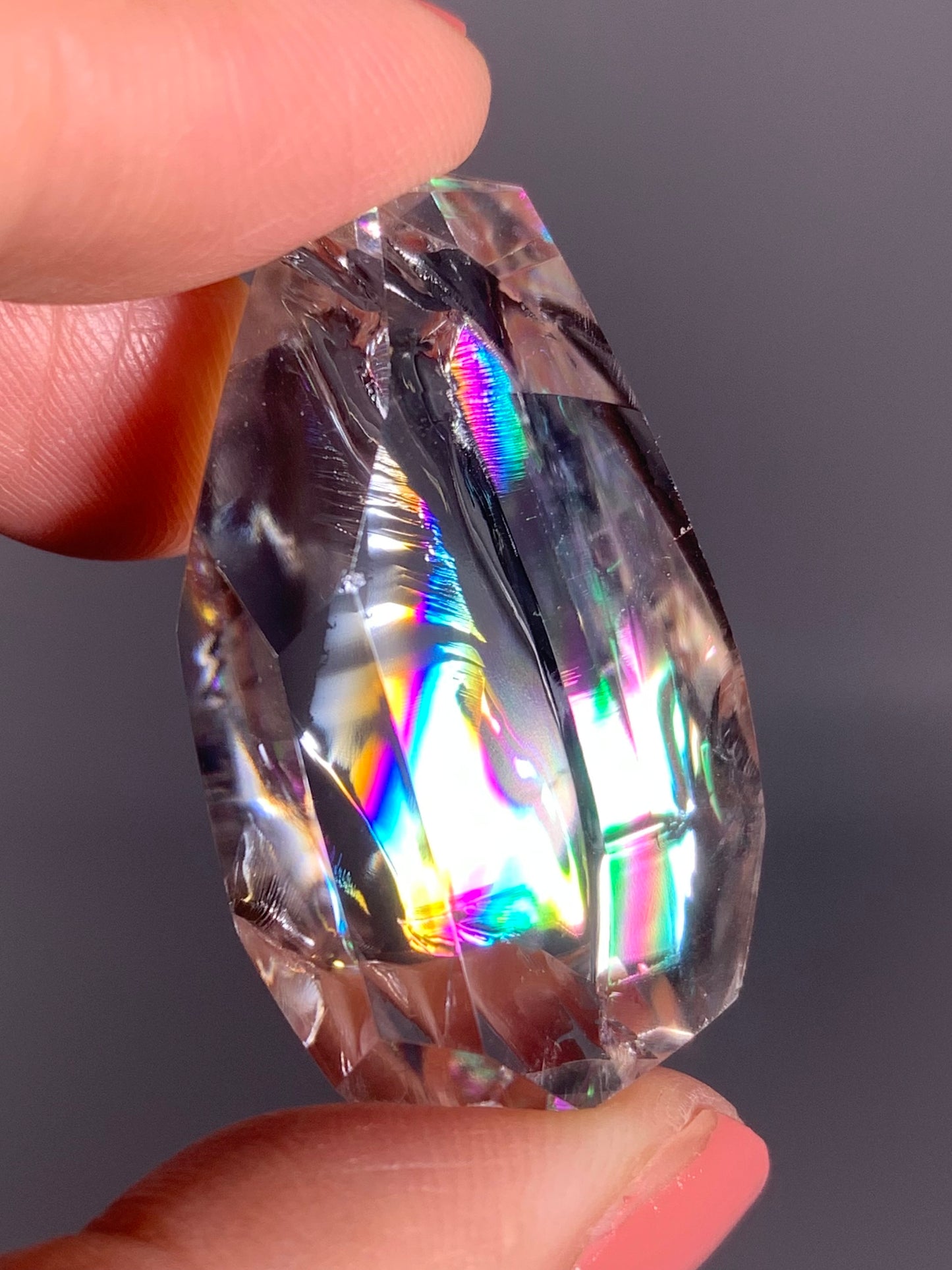 High-Quality Clear Quartz Polished Freeform from Brazil with Natural Rainbows
