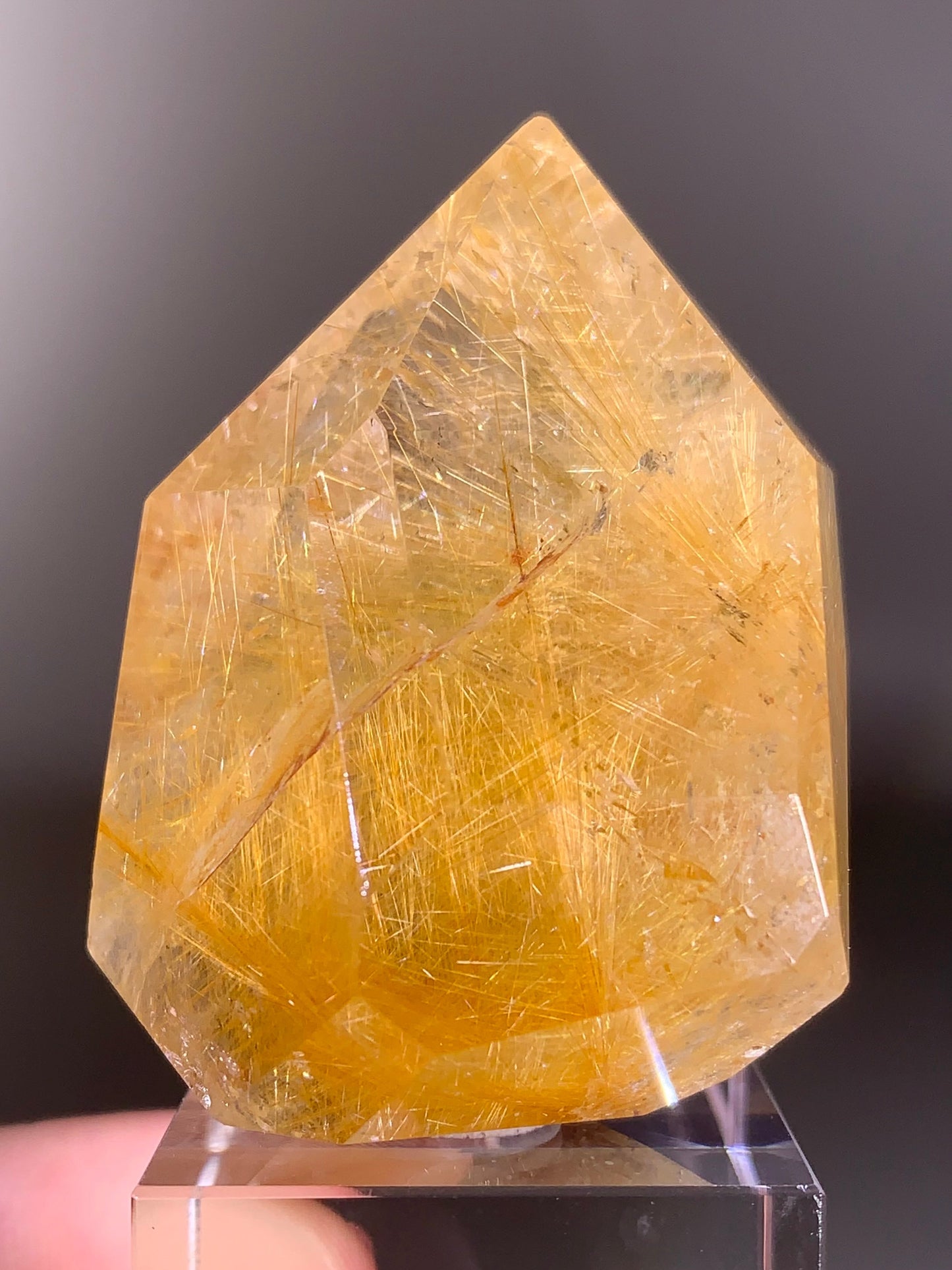 Gold Rutilated Quartz Polished Tower from Brazil | High Grade Natural Crystal