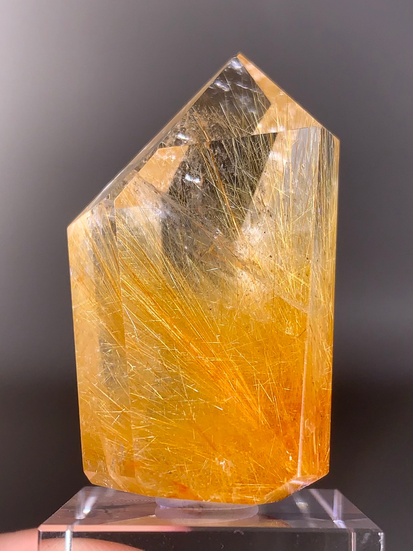 Gold Rutilated Quartz Polished Tower from Brazil | High Grade Natural Crystal
