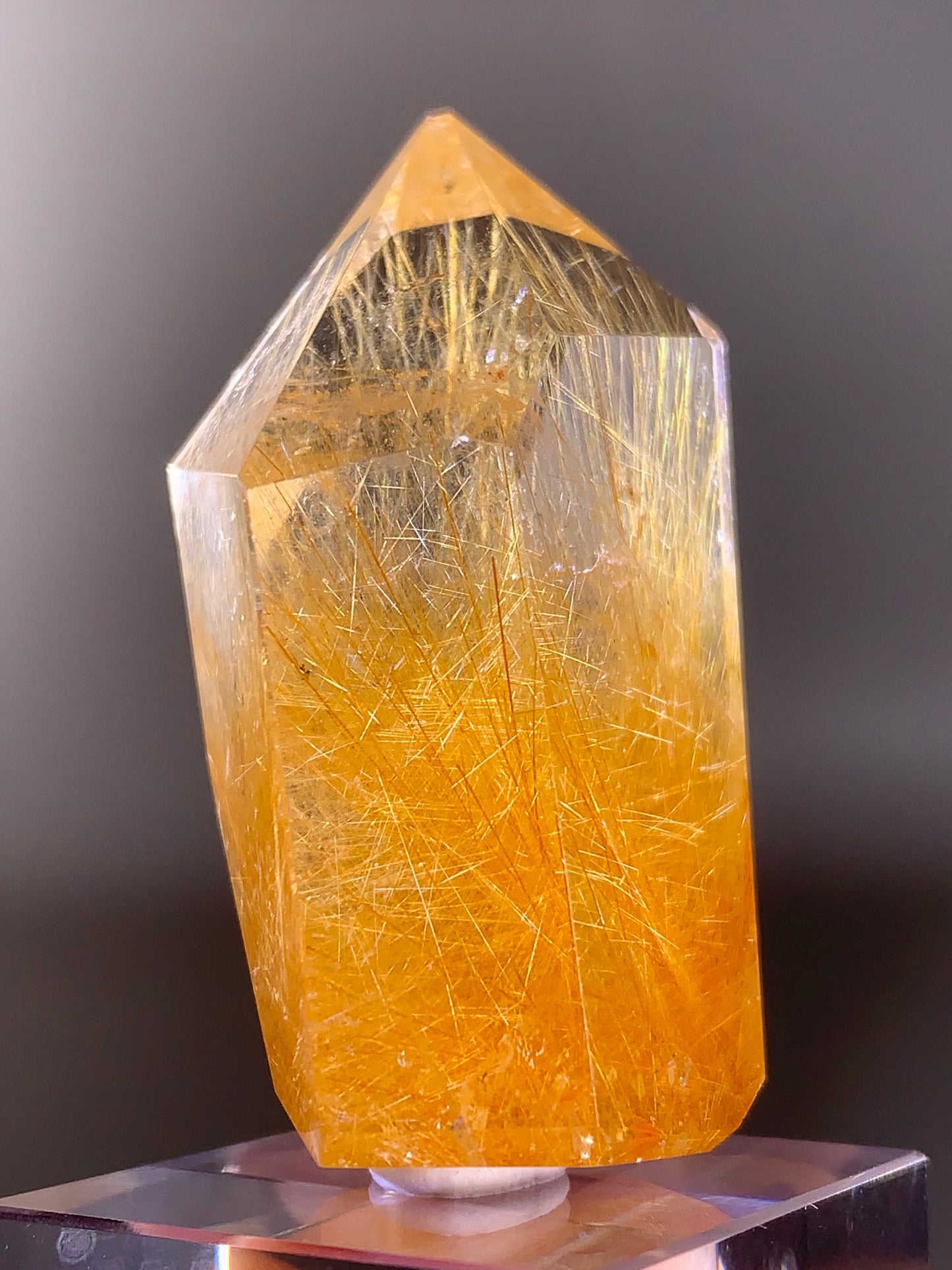 Gold Rutilated Quartz Polished Tower from Brazil | High Grade Natural Crystal