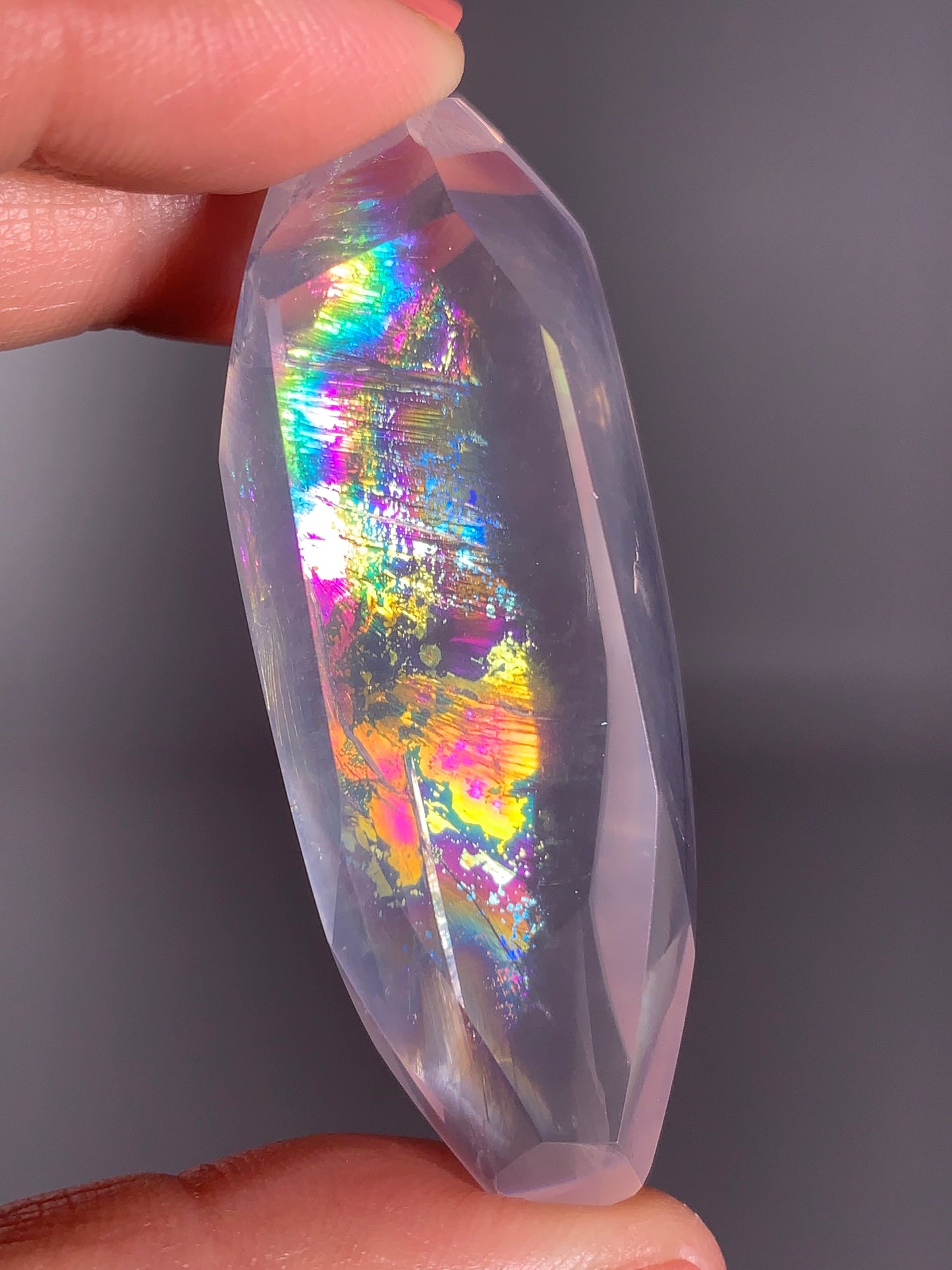 High-Quality Rose Quartz Polished Freeform from Brazil with Natural Rainbows